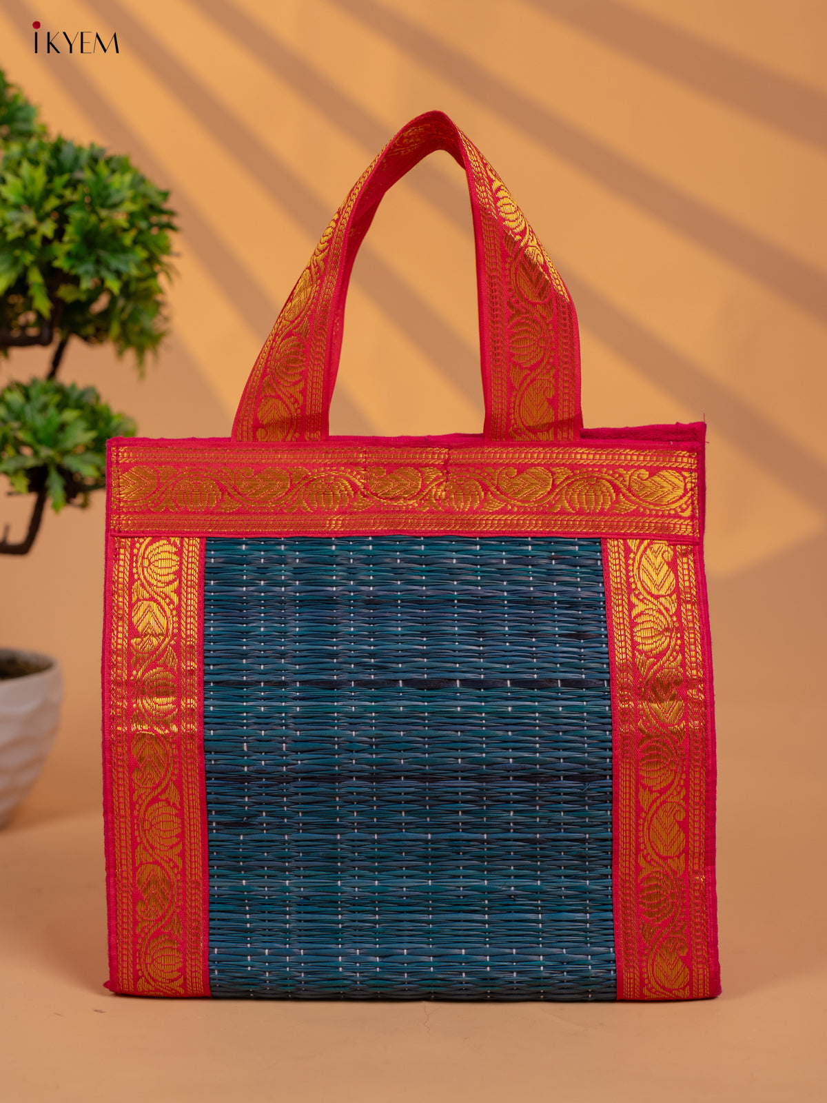 Colourful Korai Bag with Banarasi Borders - Big - KB11121