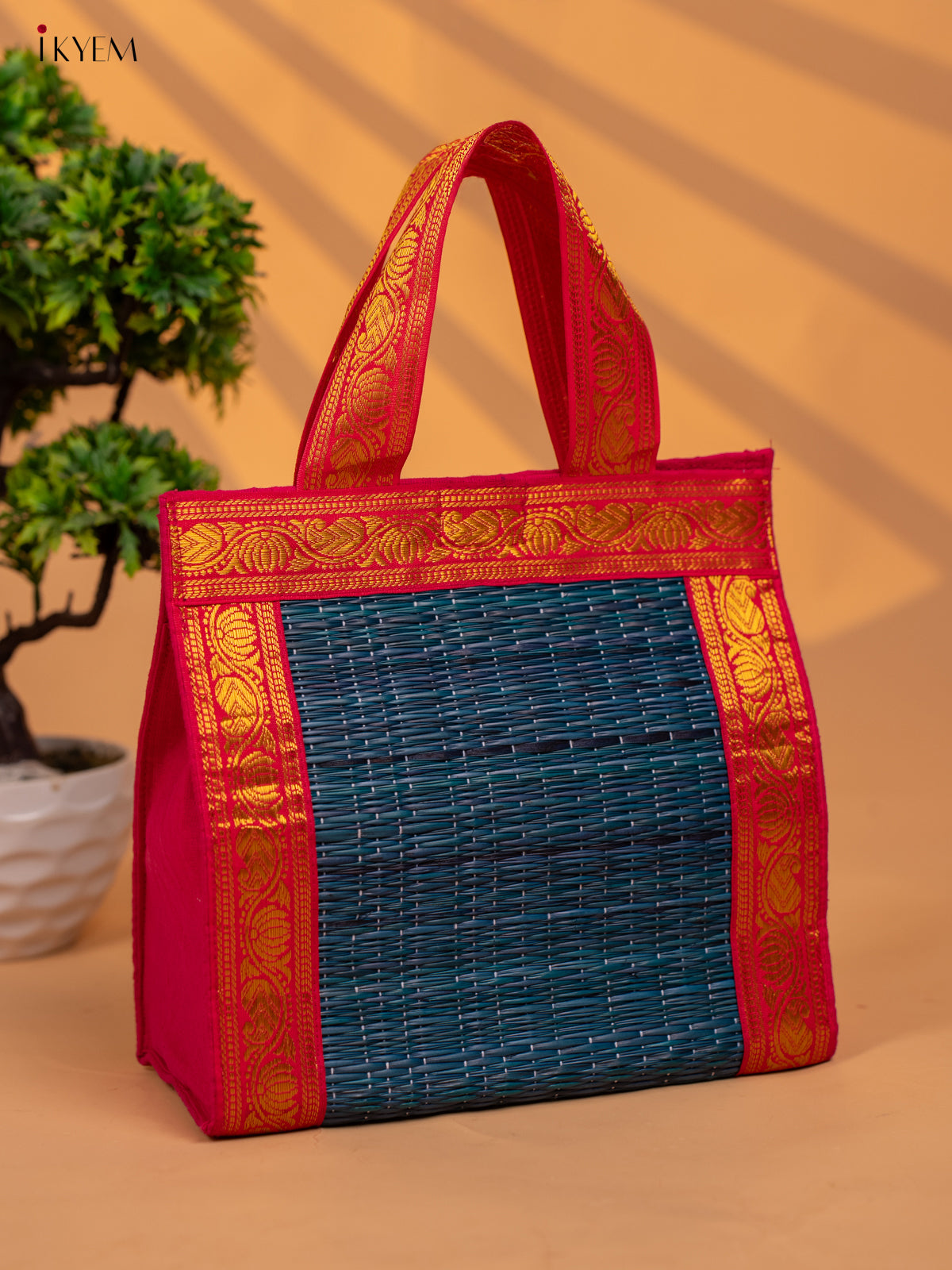 Colourful Korai Bag with Banarasi Borders - Big - KB11121