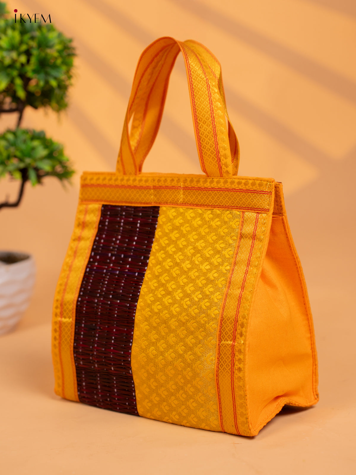 Half & Half Korai Bag with Banarasi Fabric - KB11120