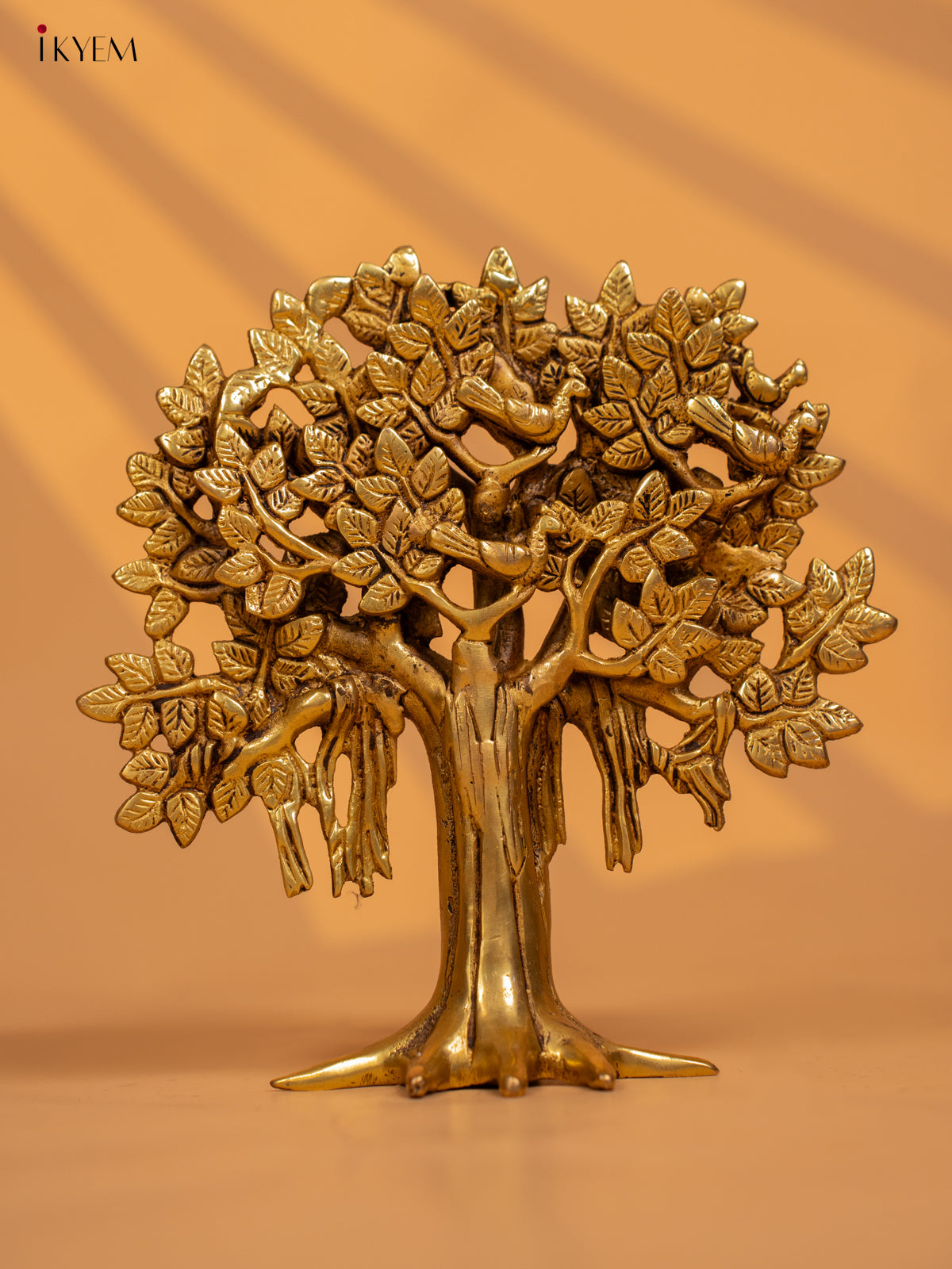 Brass Kalpavriksha Tree with Roots Antique Finish - 8 Inch - KB12111