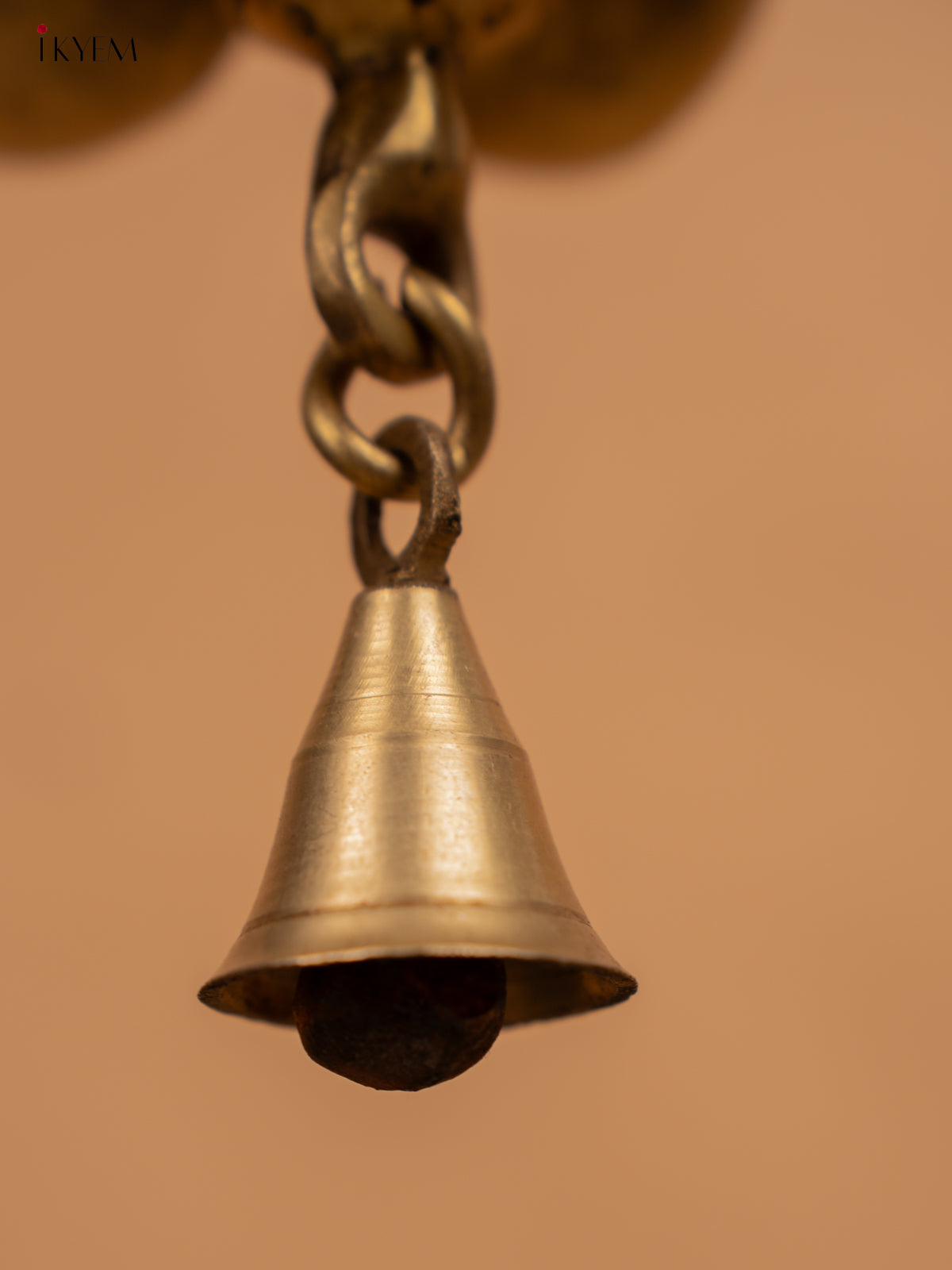 Brass 5-Face Peacock Hanging Diya with Bell - KB12117