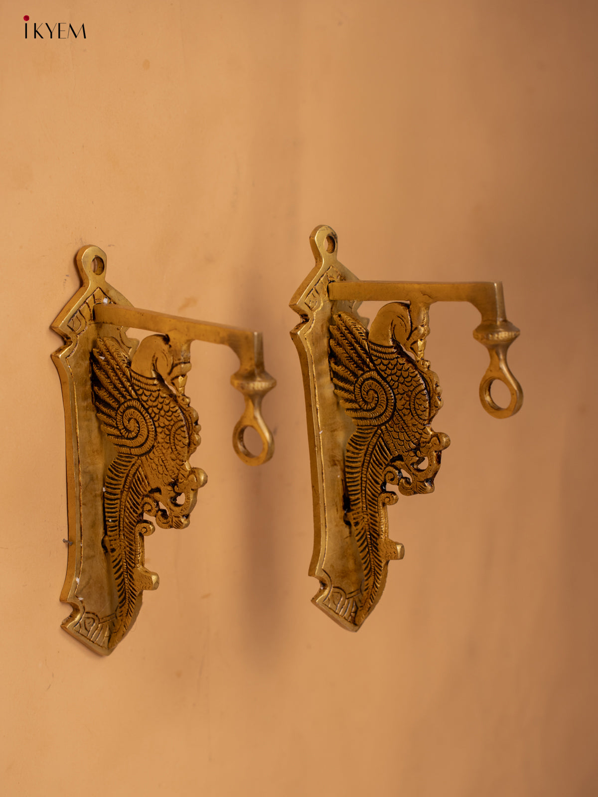 Brass Peacock Wall Bracket (Set of 2) - Small - KB12114