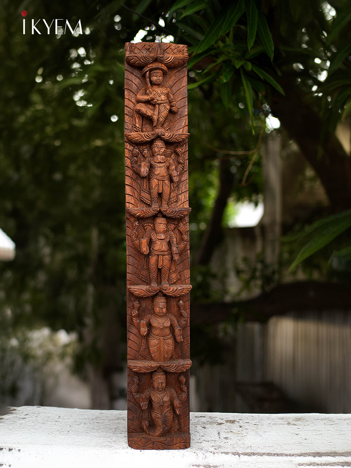 Wood Dasavatharam Panel (Pair) 4 Feet