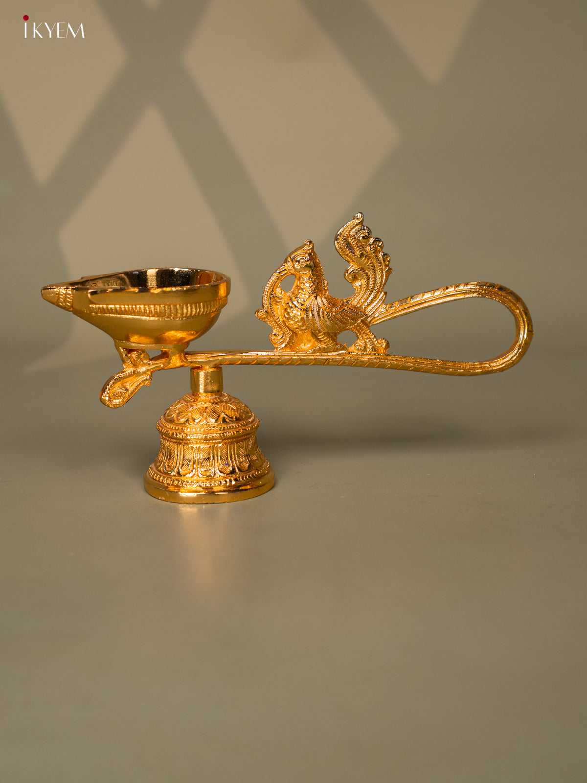 24 KT Gold Coated Annam Deepam with Bell - 4.3 Inch - GF1026