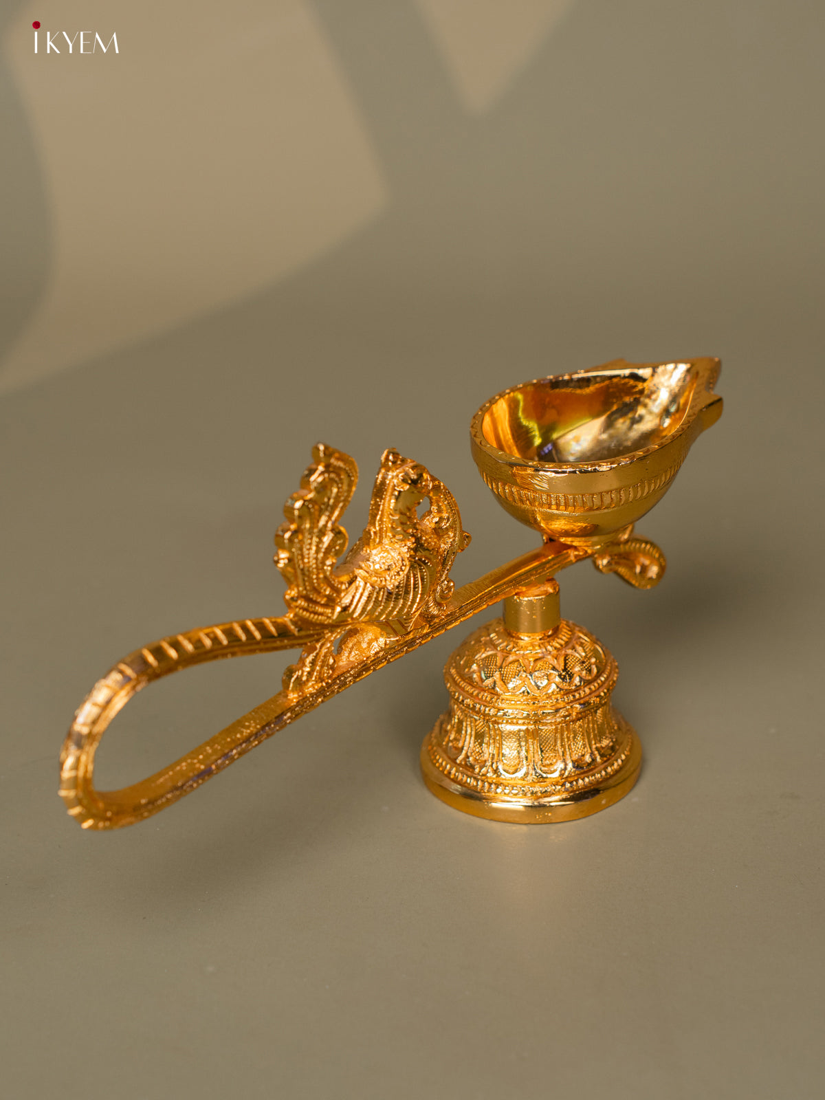 24 KT Gold Coated Annam Deepam with Bell - 4.3 Inch - GF1026