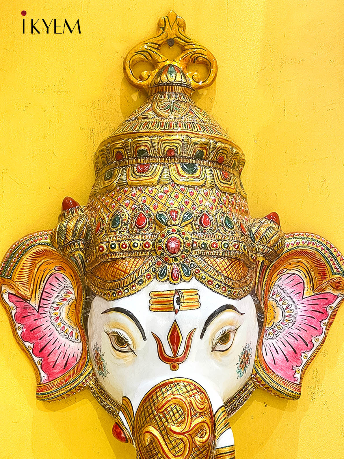 Hand Painted Metal elephant Mask