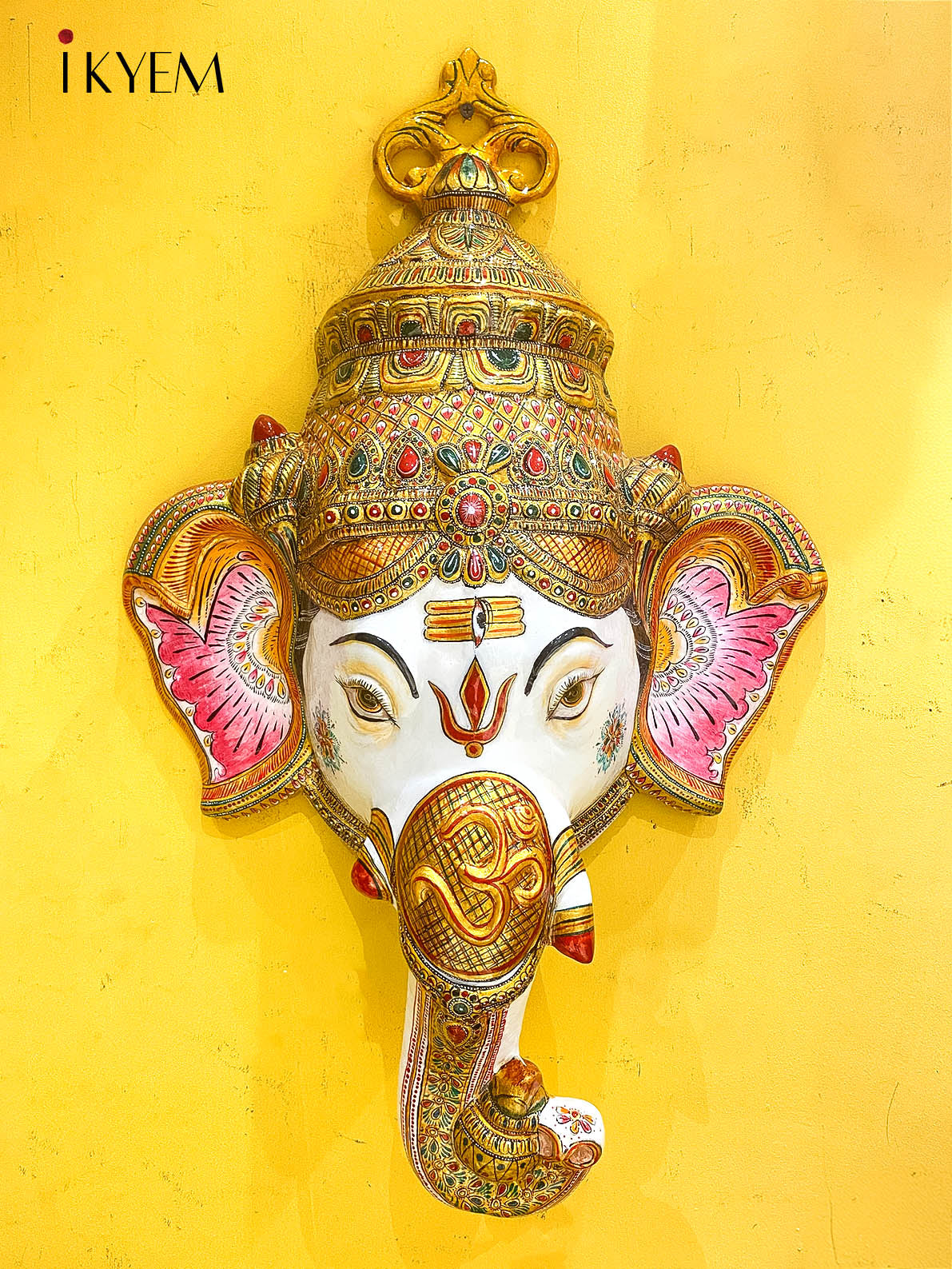 Hand Painted Wooden elephant Mask