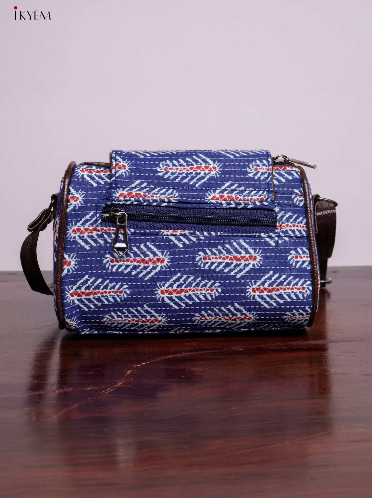 Cotton Printed Sling Bag - Floral Indigo - KL20143