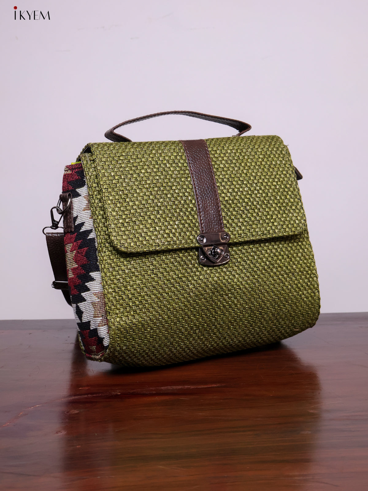 Jacquard Sling Bag - Green - KL20119