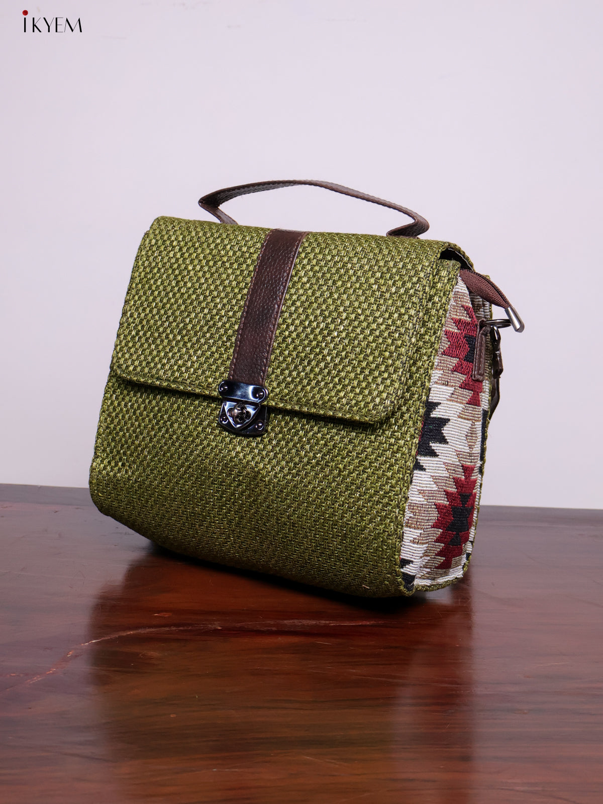 Jacquard Sling Bag - Green - KL20119