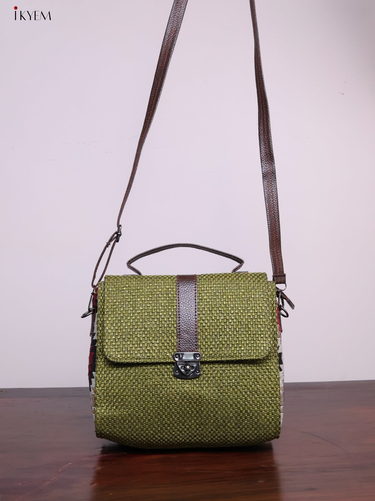 Jacquard Sling Bag - Green - KL20119