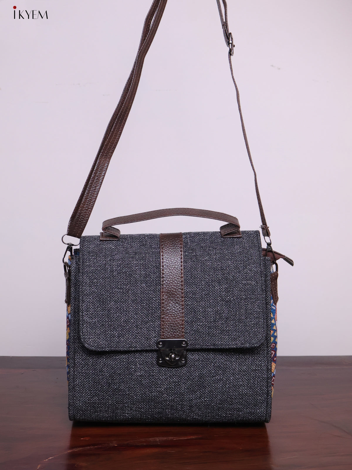 Jacquard Sling Bag - Navy Blue - KL20120