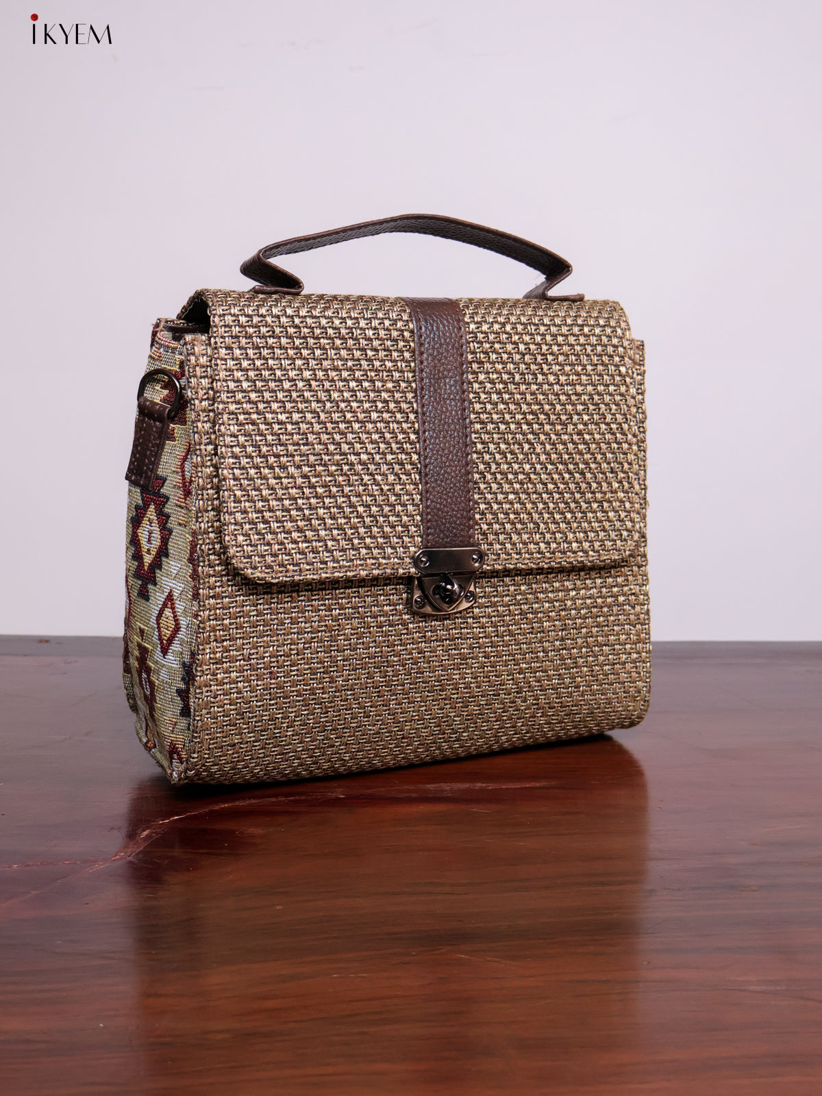 Jacquard Sling Bag - Brown - KL20118