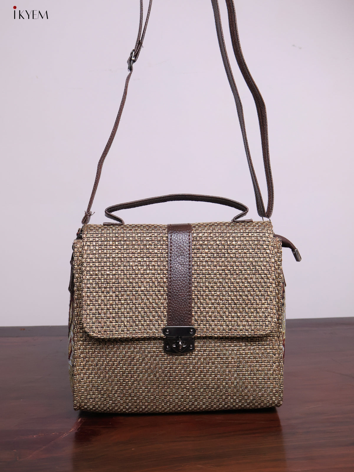 Jacquard Sling Bag - Brown - KL20118