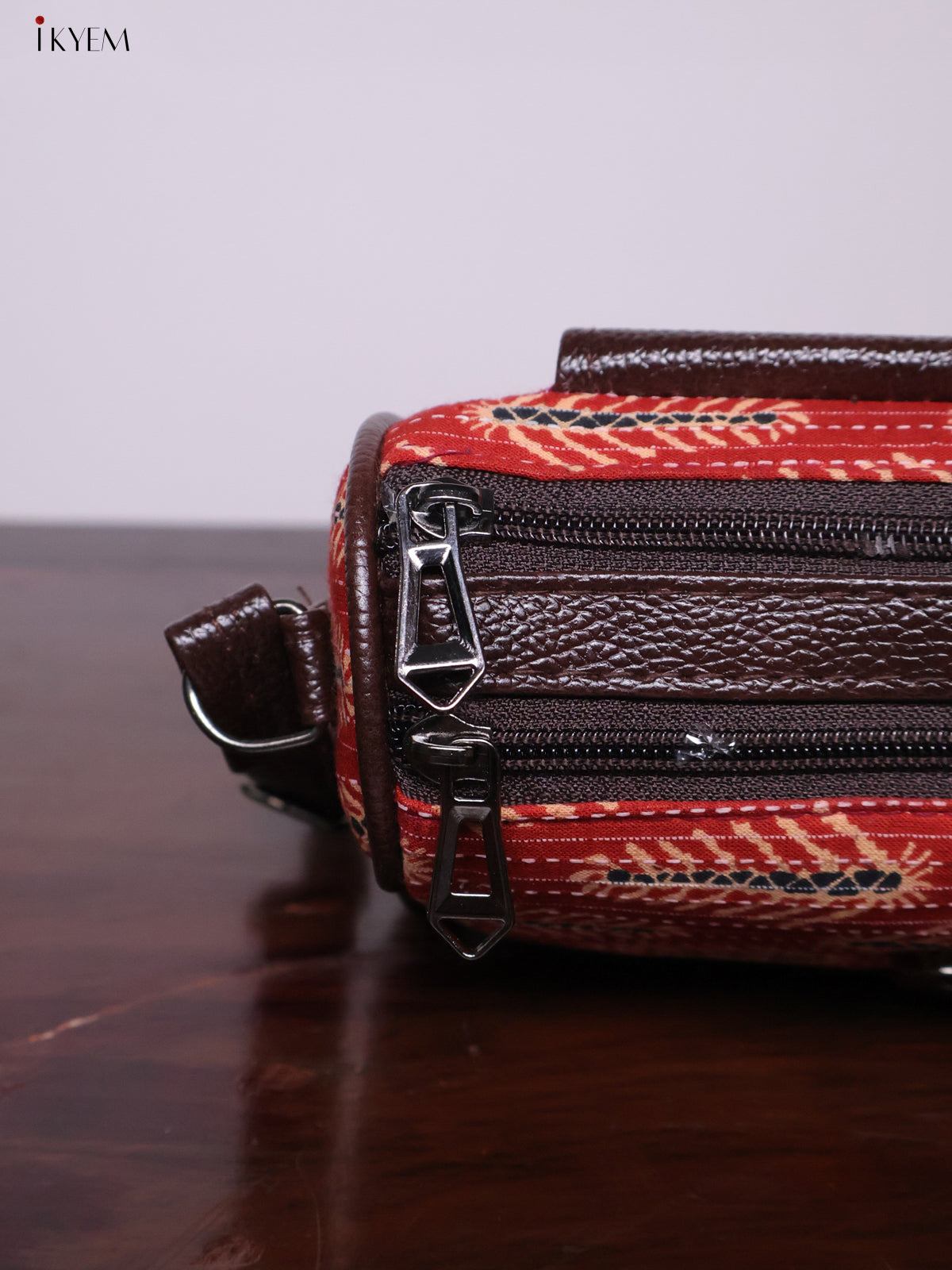 Cotton Printed Sling Bag - Brick Red - KL20136