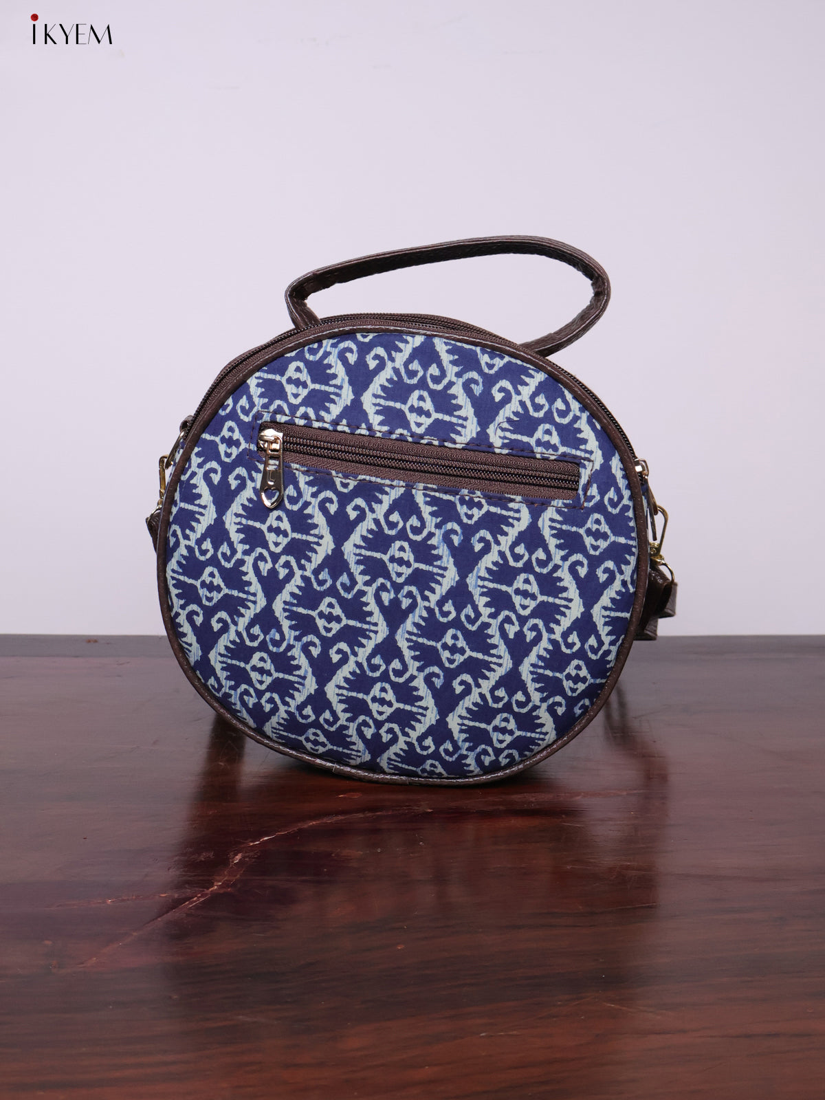 Printed Round Sling Bag - Ajrakh - KL20151