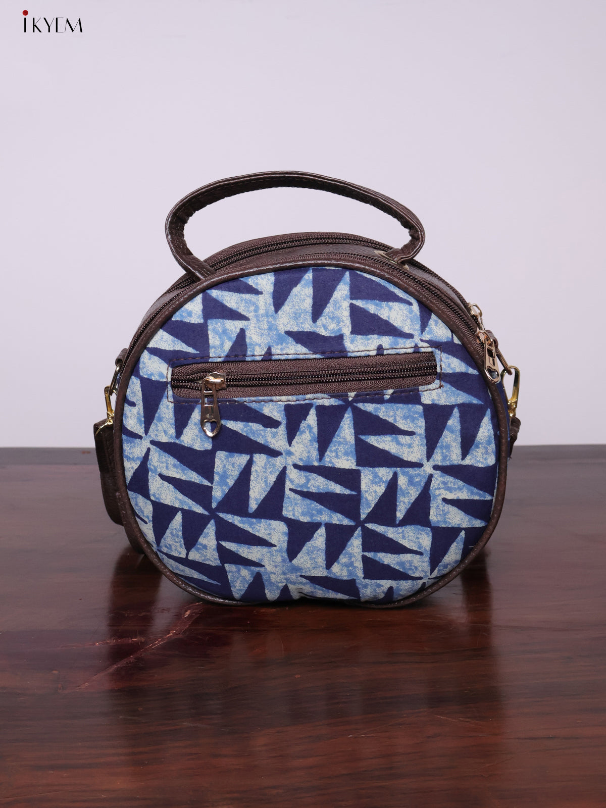 Printed Round Sling Bag - Ajrakh - KL20153