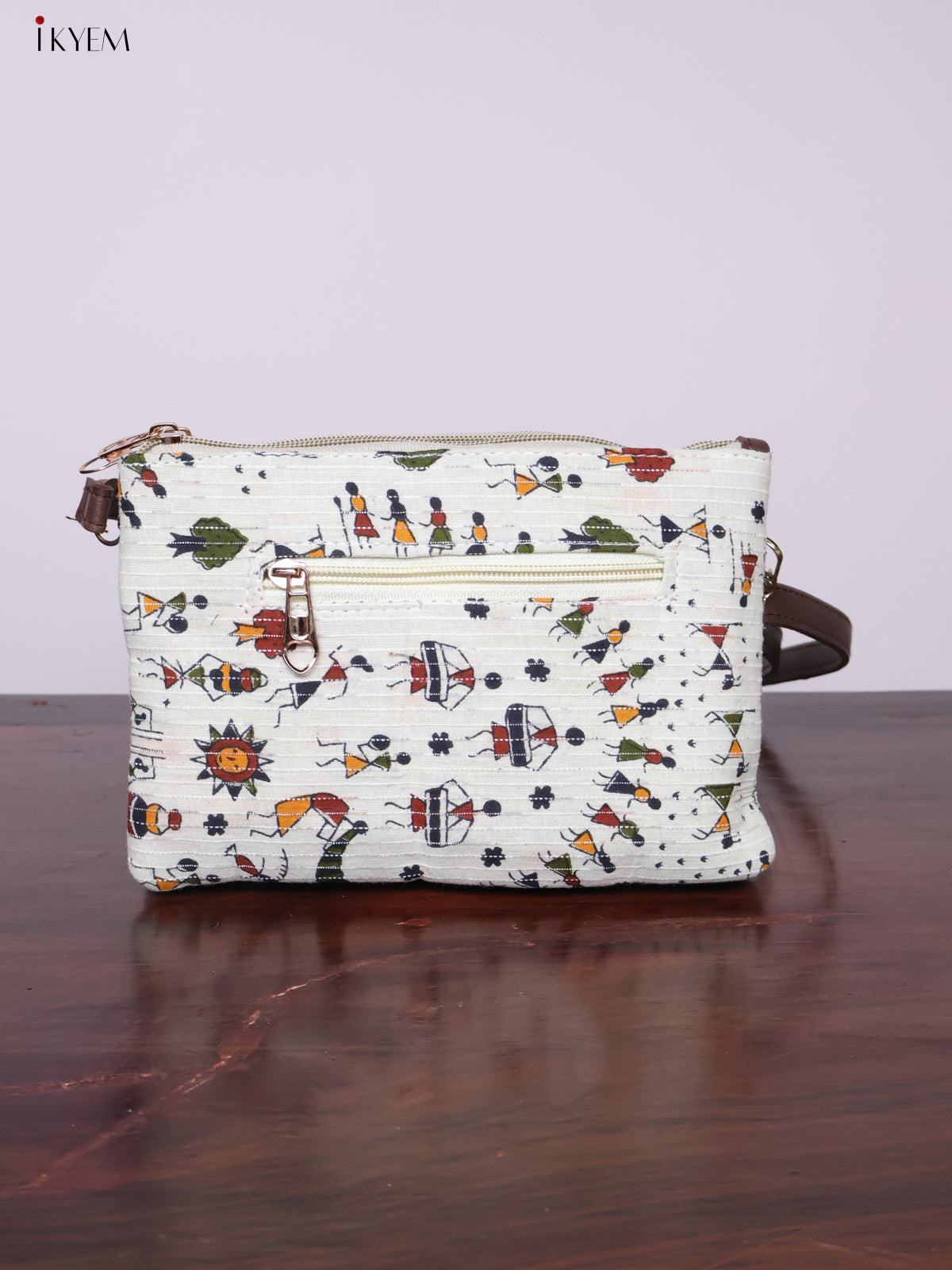 Cotton Printed Sling Bag - White - KL20121