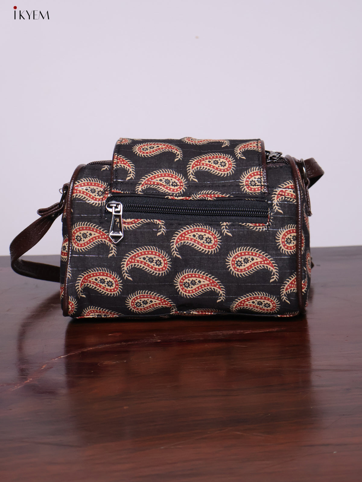 Cotton Printed Sling Bag - Black - KL20137