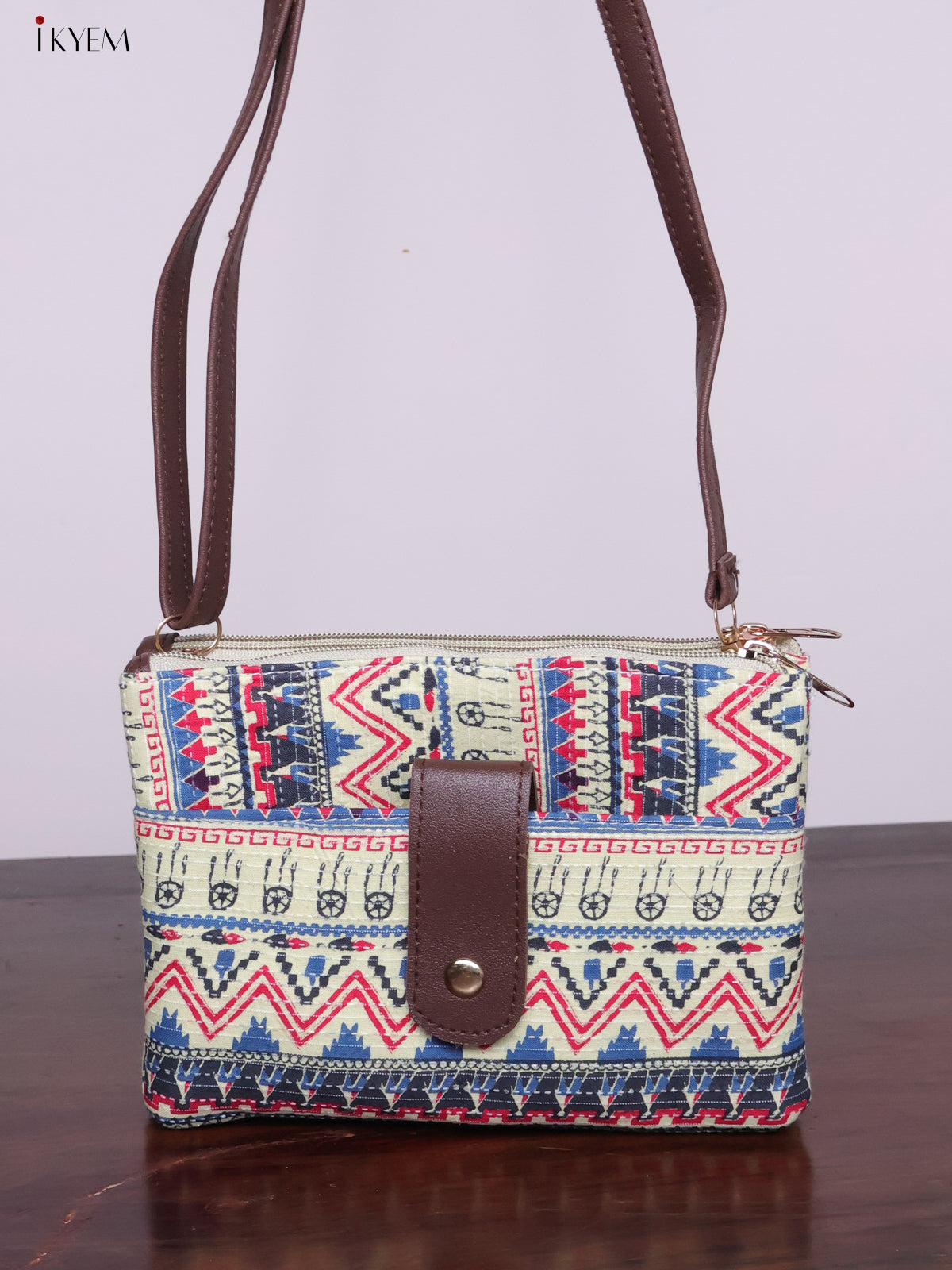 Cotton Printed Sling Bag - Pista Green - KL20124