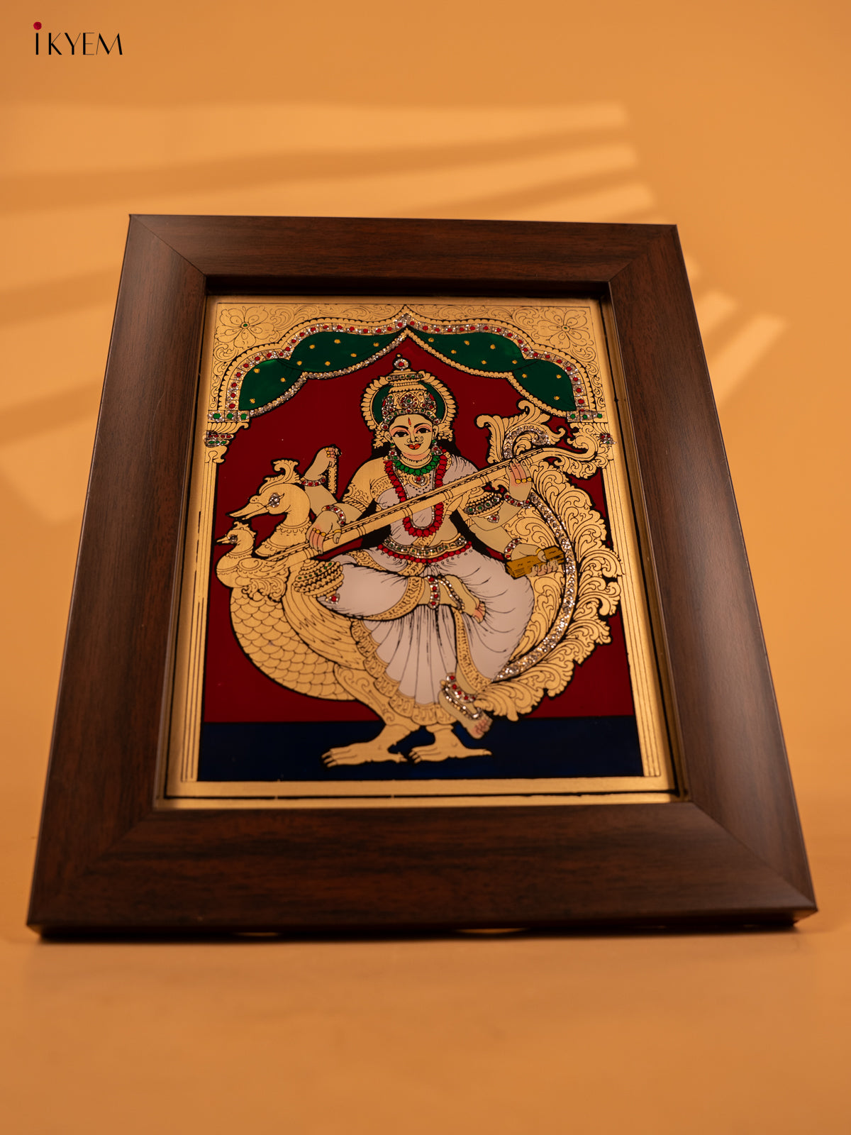 Reverse Glass Painted Photo Frame (10x8) - Saraswathi - KA07121