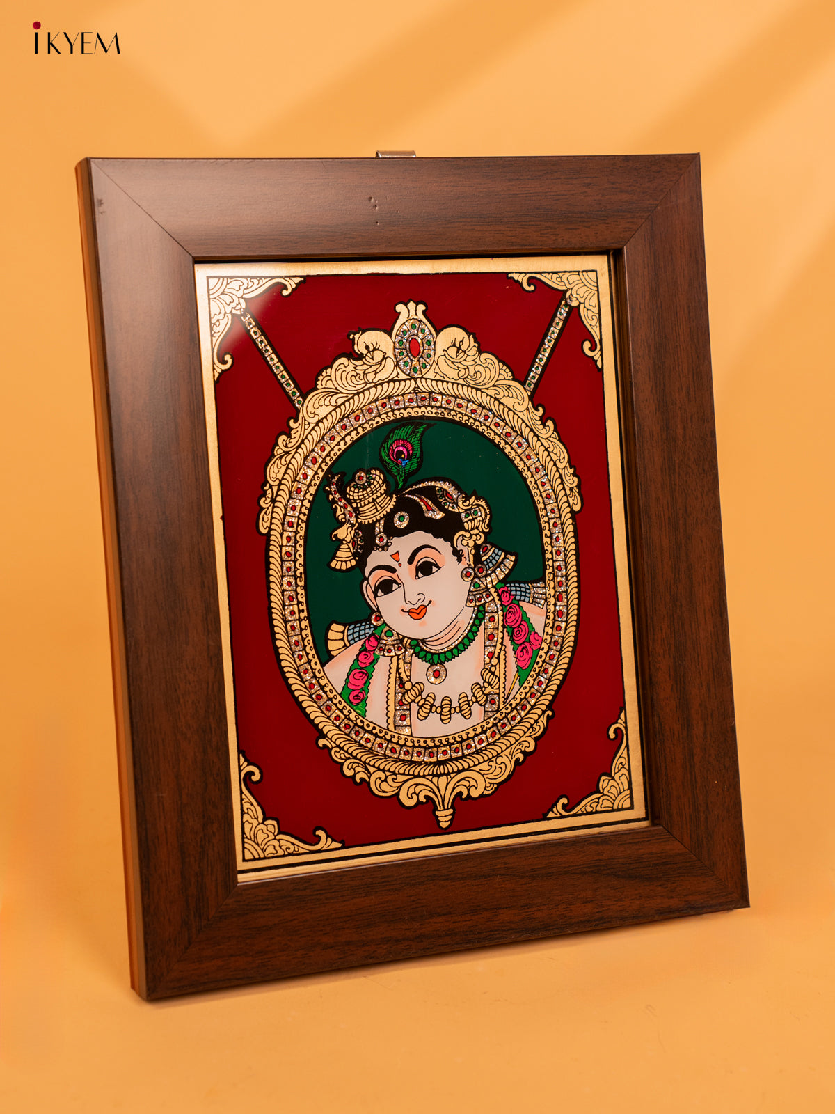 Reverse Glass Painted Photo Frame (10x8) -Krishna - KA07122