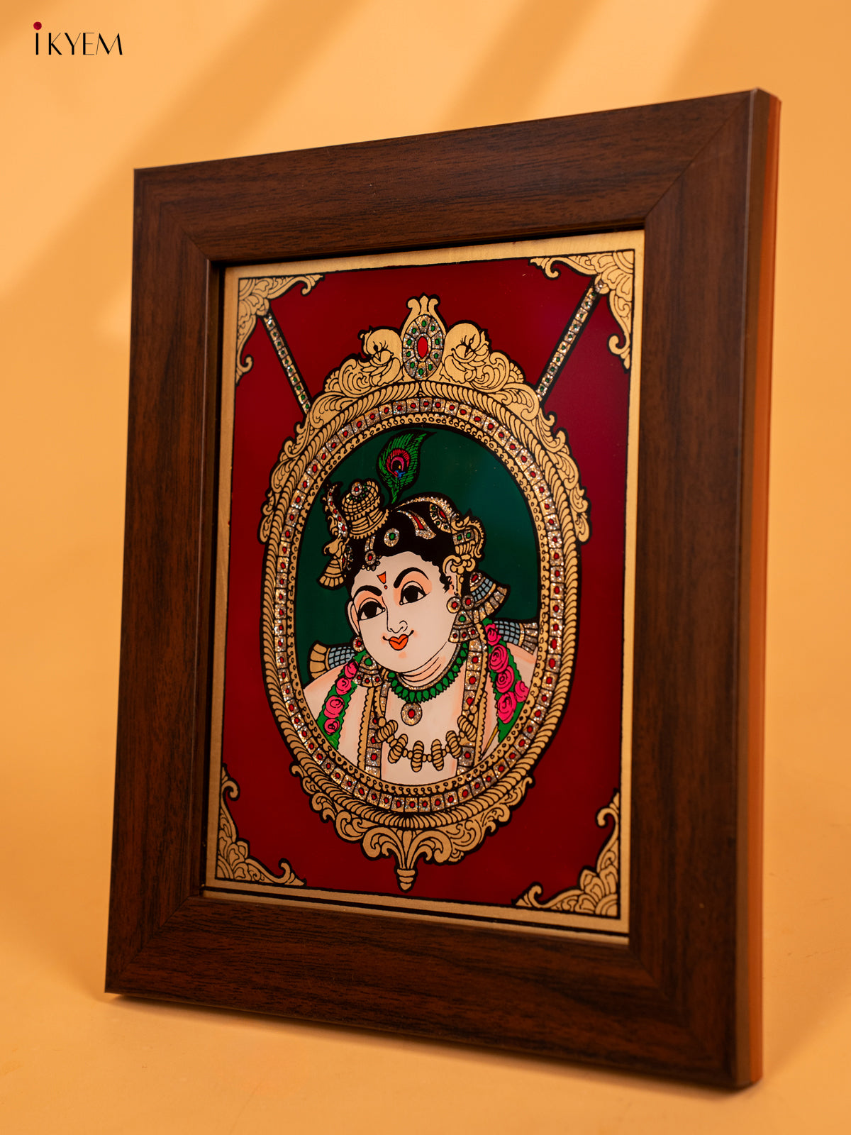 Reverse Glass Painted Photo Frame (10x8) -Krishna - KA07122