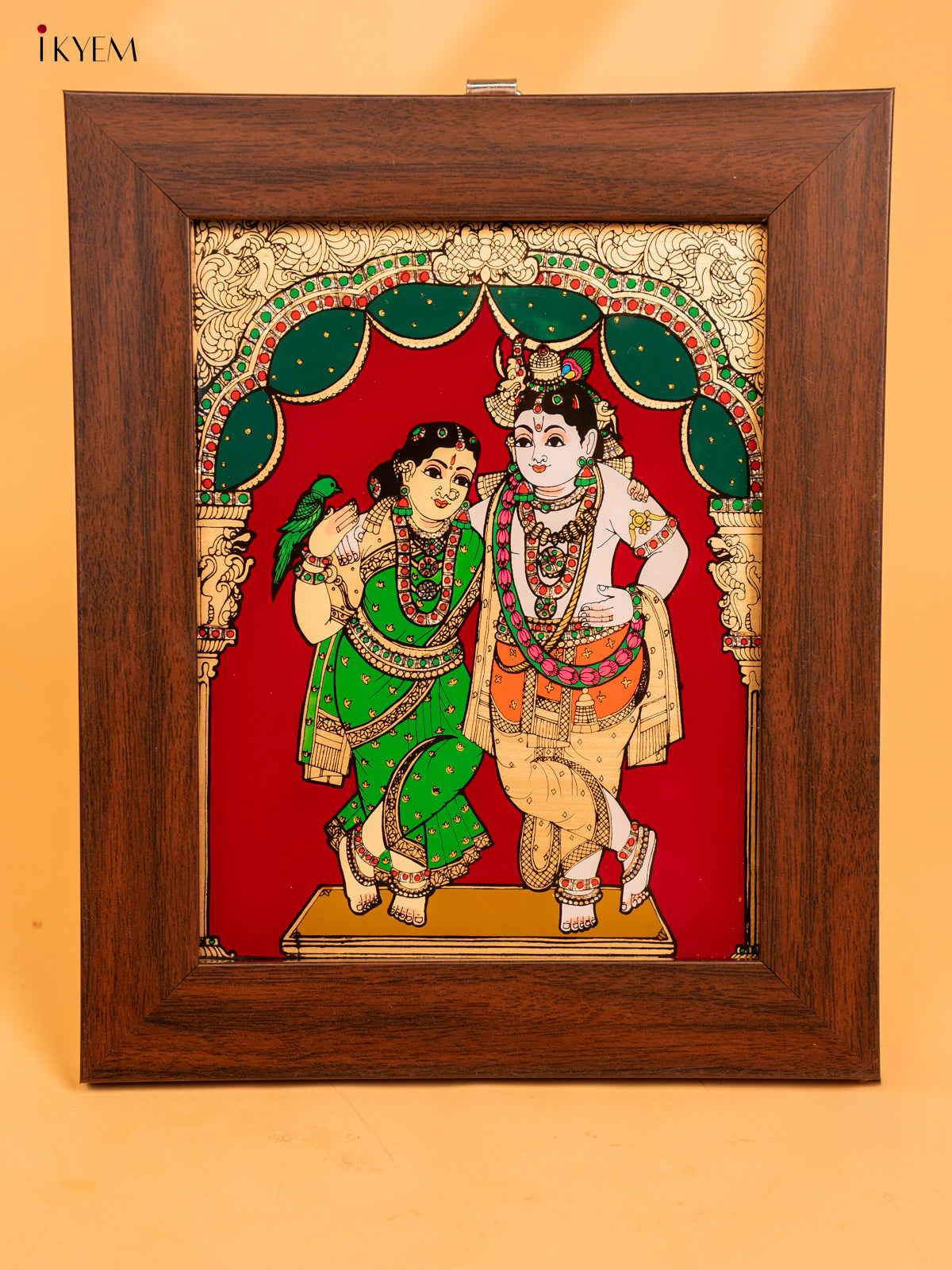 Reverse Glass Painted Photo Frame (10x8) - Radha & Krishna - KA07123