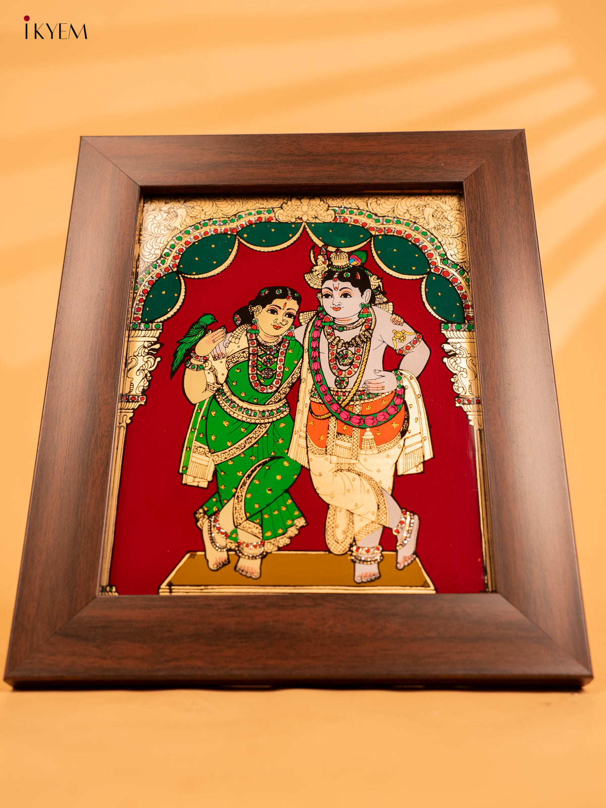 Reverse Glass Painted Photo Frame (10x8) - Radha & Krishna - KA07123