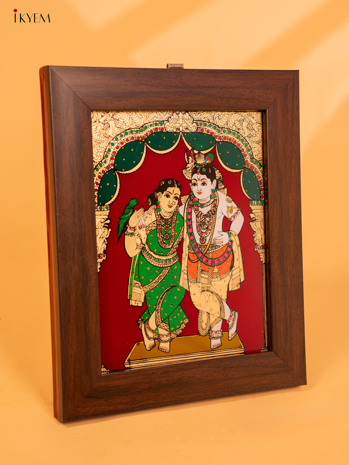 Reverse Glass Painted Photo Frame (10x8) - Radha & Krishna - KA07123