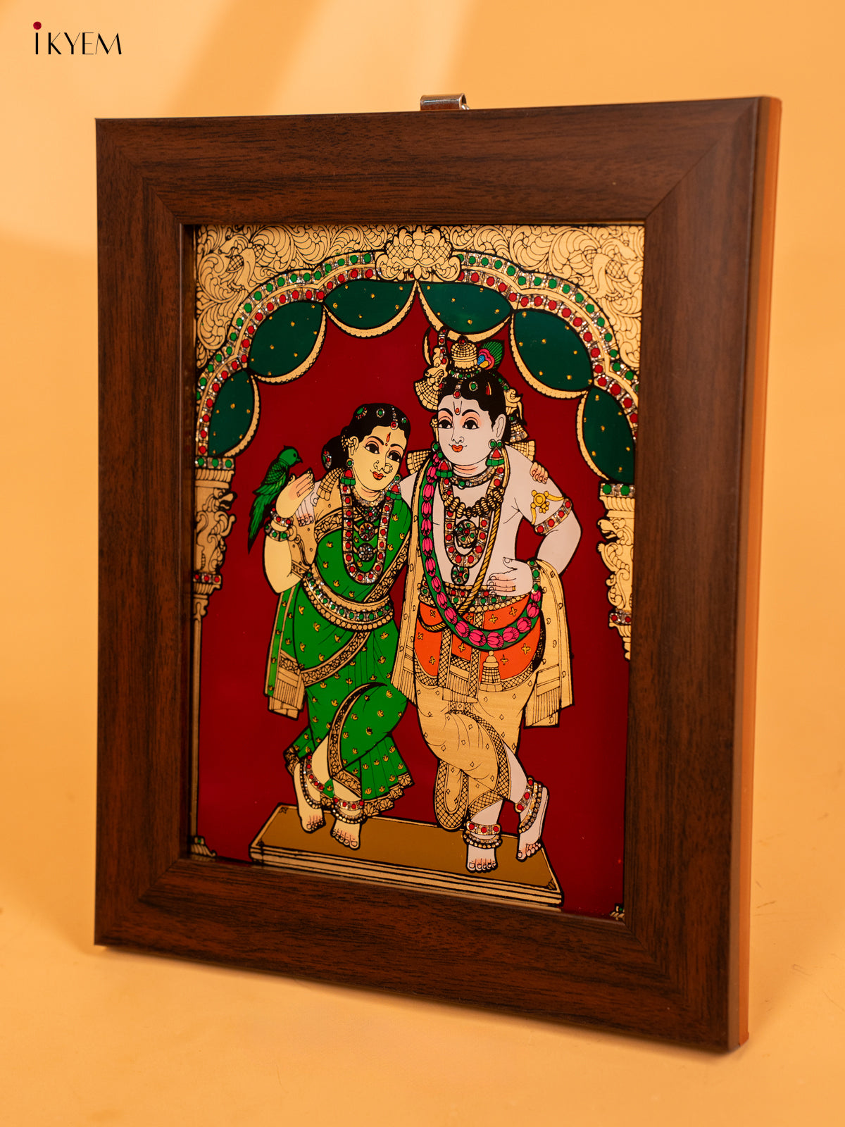 Reverse Glass Painted Photo Frame (10x8) - Radha & Krishna - KA07123