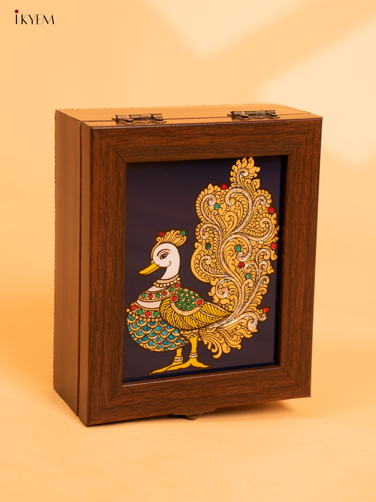 Reverse Glass Painted Jewel box (6x5) - Annapakshi - KA07128