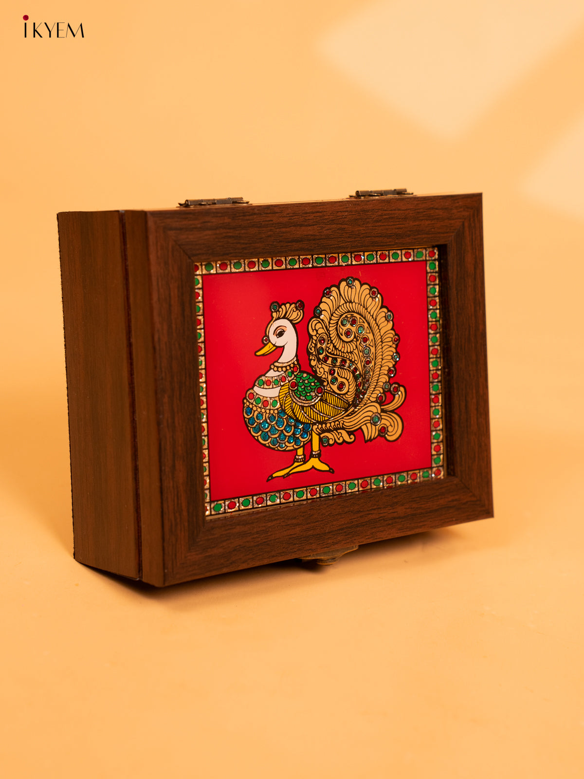 Reverse Glass Painted Jewel box (6x5) - Annapakshi - KA07128