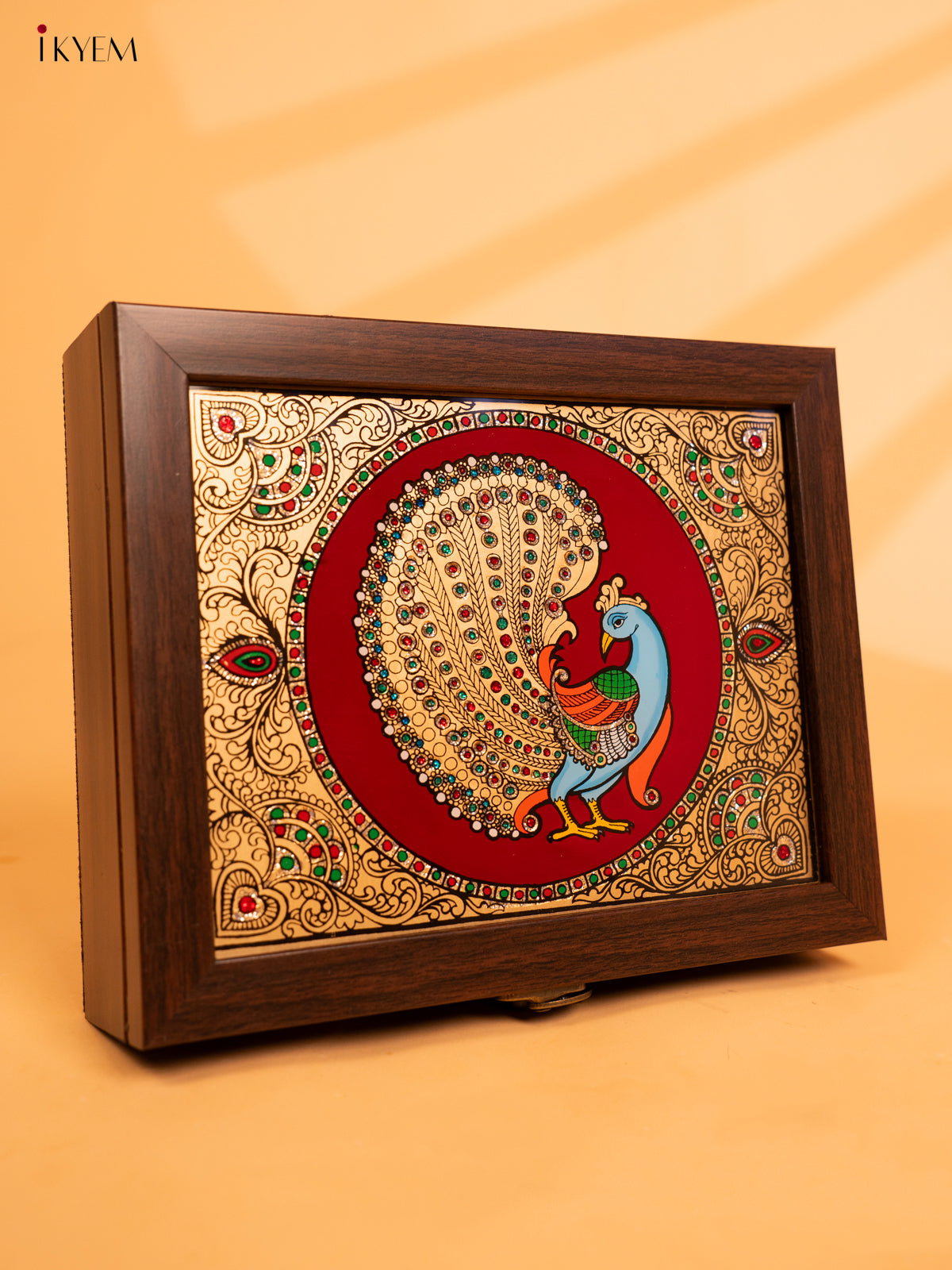 Reverse Glass Painted Jewel box (9x7) Annapakshi - KA07130