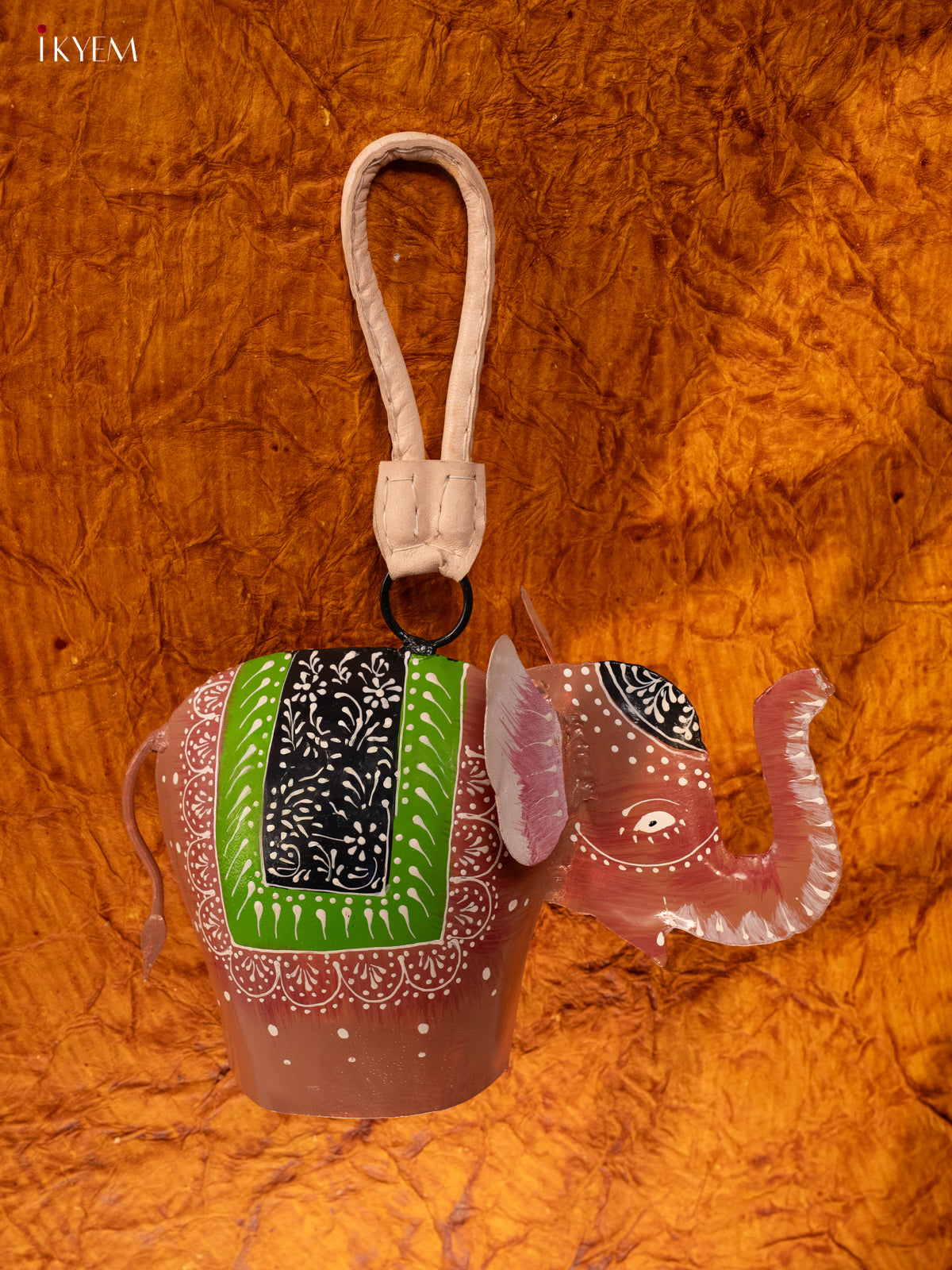 Hand Painted Elephant Shaped Cow Bell - KA11157