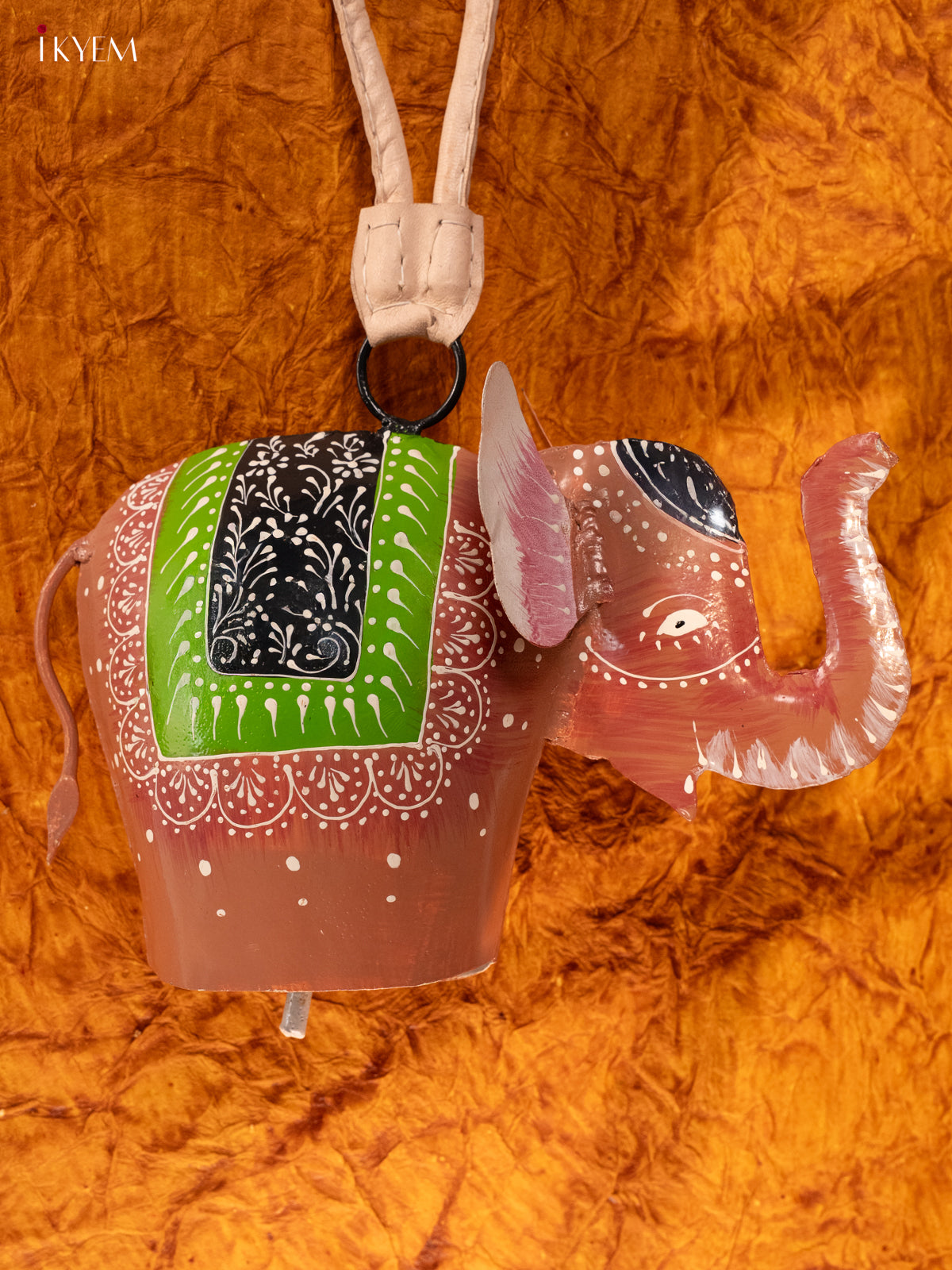 Hand Painted Elephant Shaped Cow Bell - KA11157