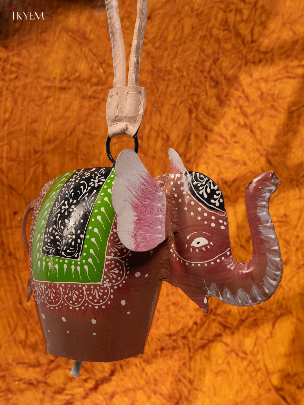 Hand Painted Elephant Shaped Cow Bell - KA11157