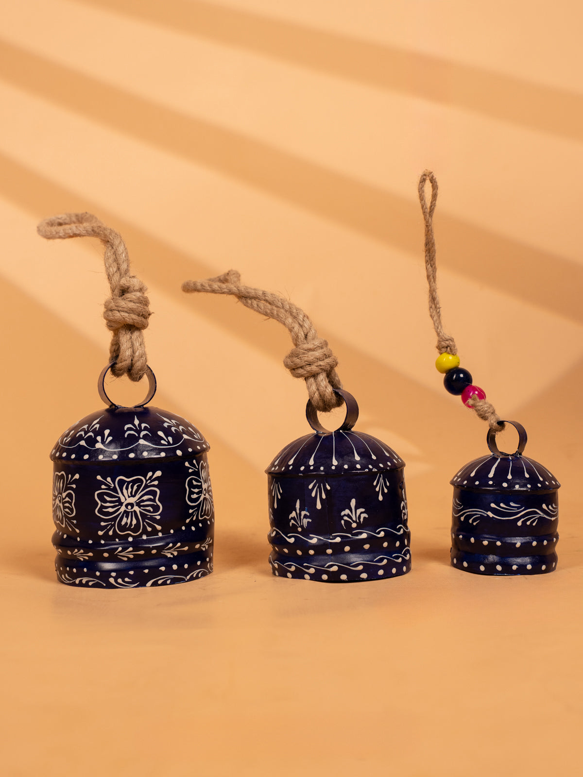 Hand Painted Hollow Cow Bell - Set of 3 - KA11158