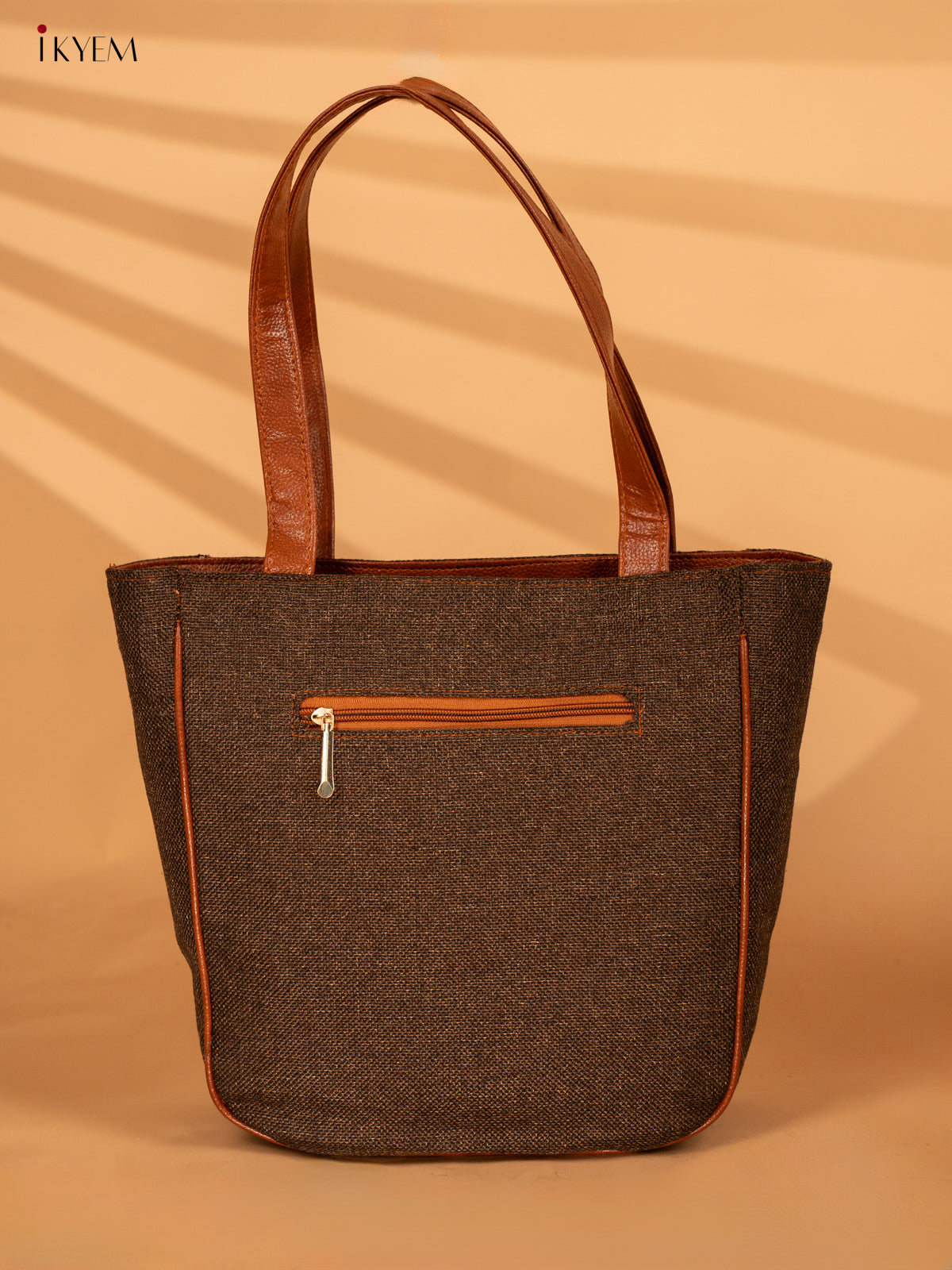 Jacquard Handbag with Coin Pouch - Brown - KA18149