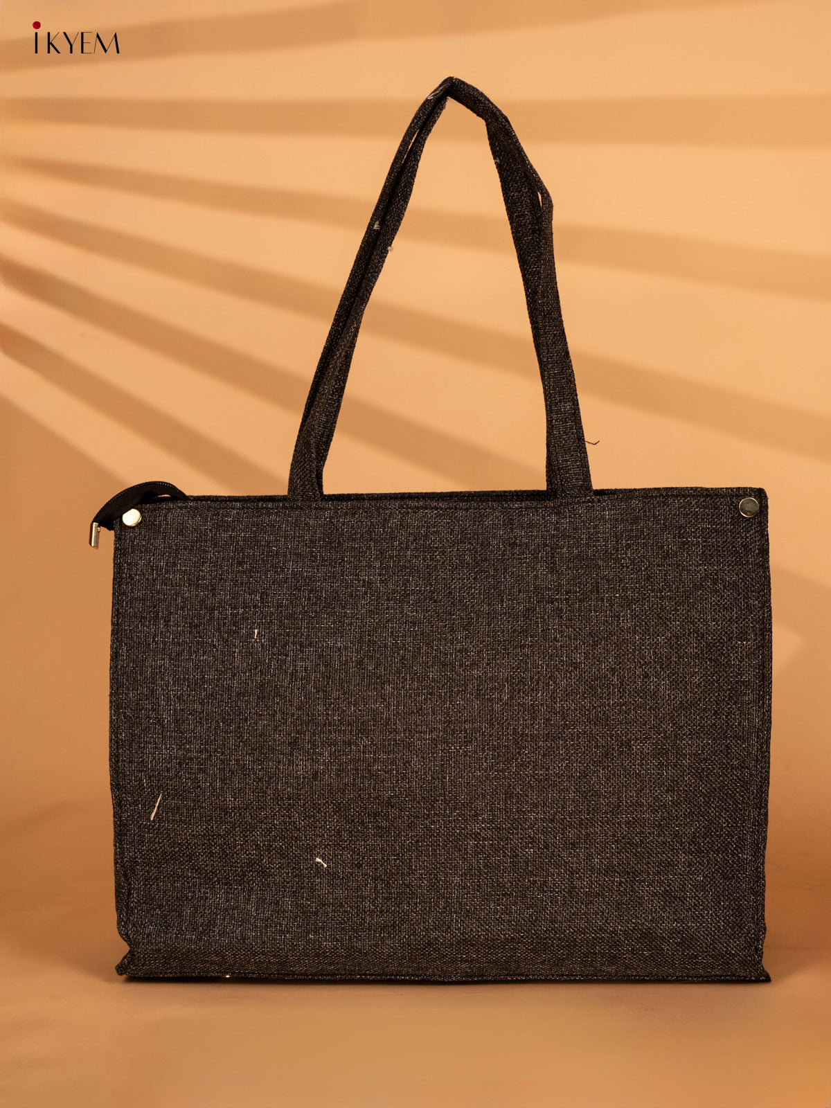 Embellished Jute Handbag - Black Eye - KA18151