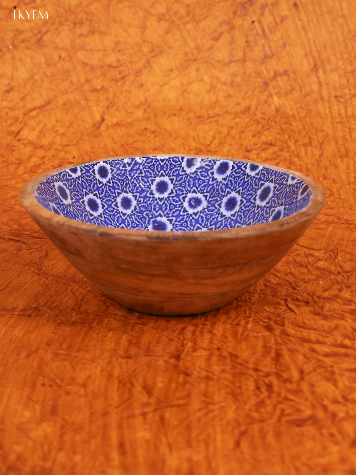 Wooden crockery Bowl Medium - Blue - KA22118