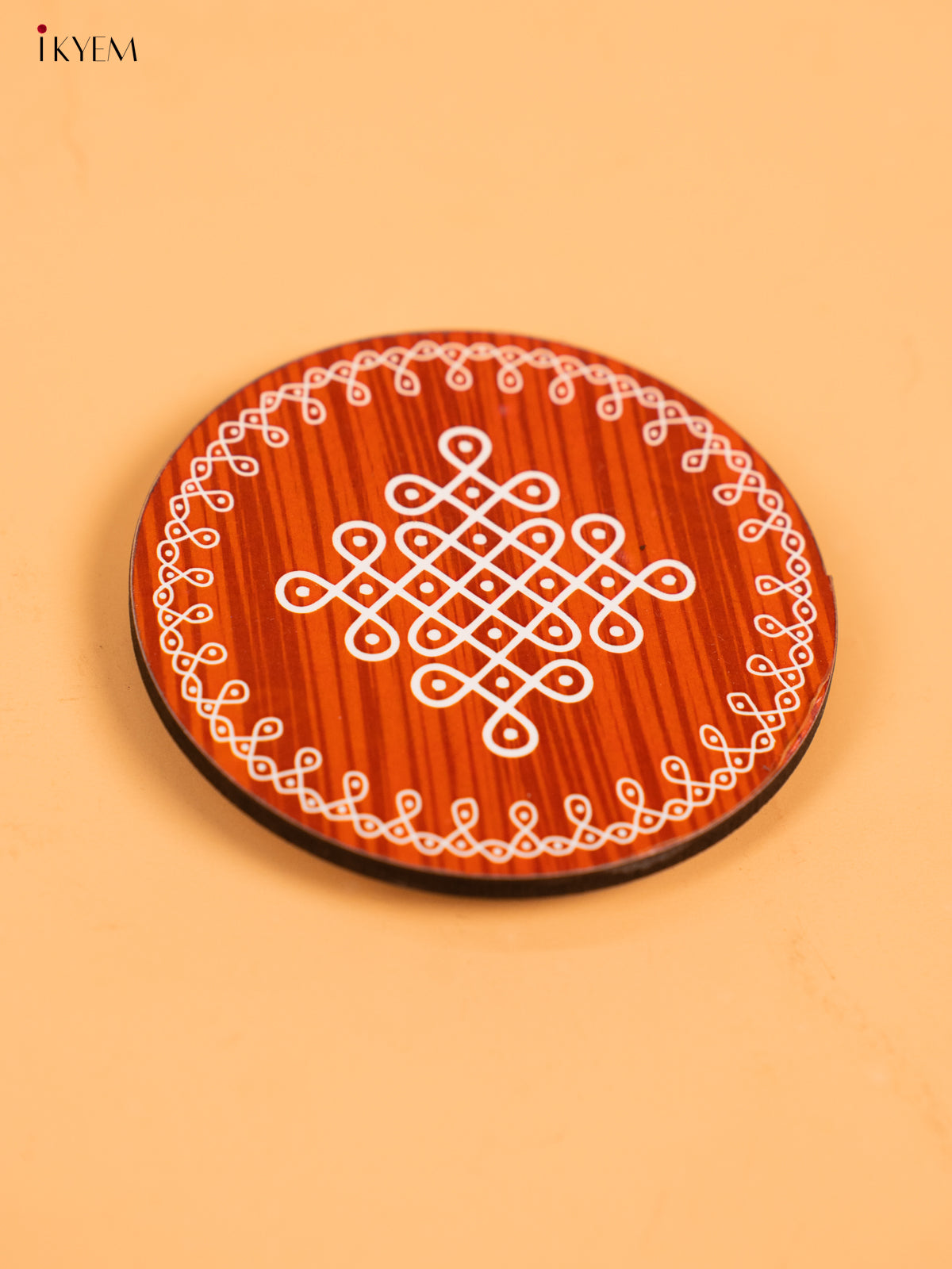 Wooden Round Kolam Manai - Sikku Kolam - KA30113