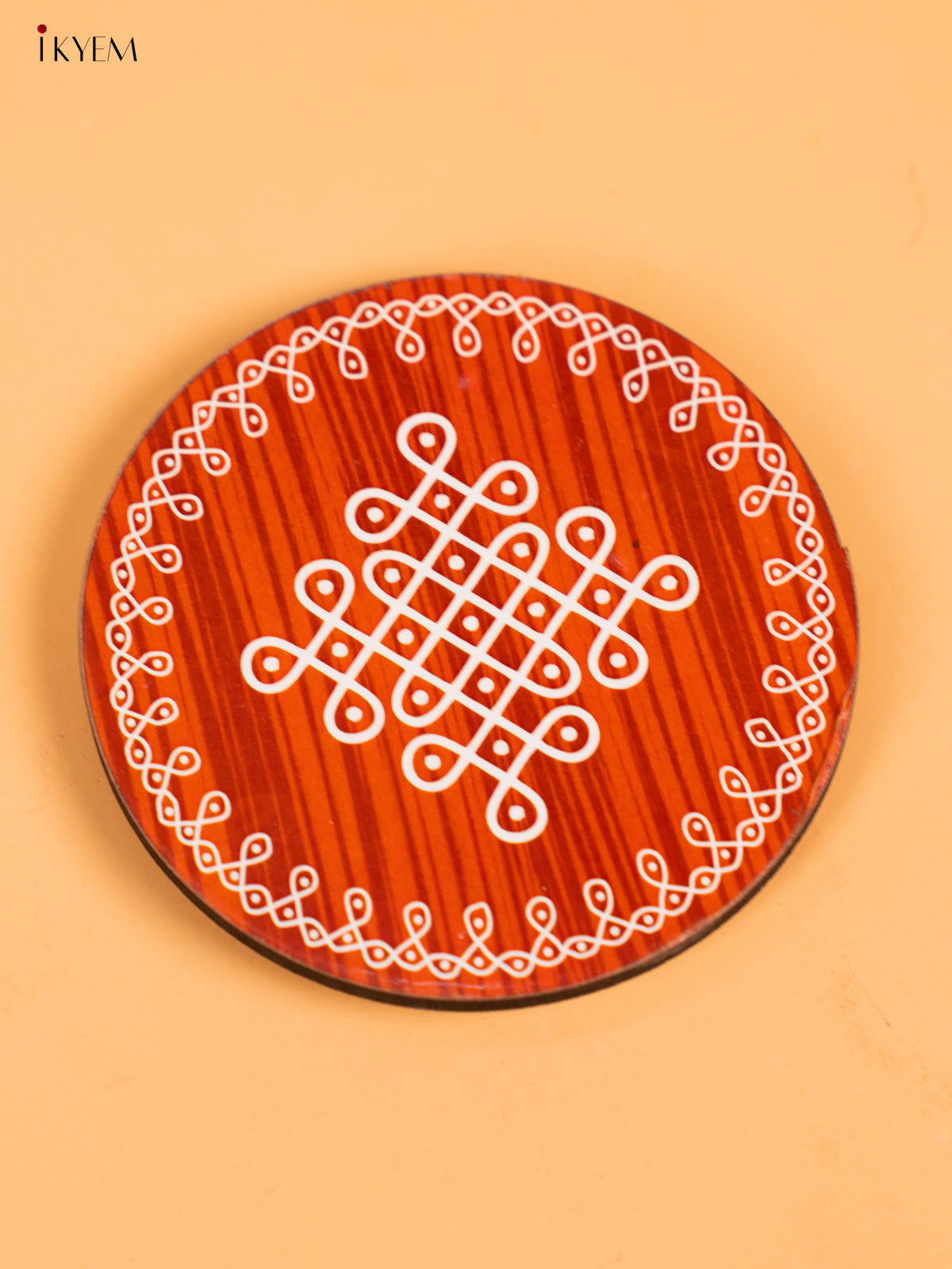 Wooden Round Kolam Manai - Sikku Kolam - KA30113