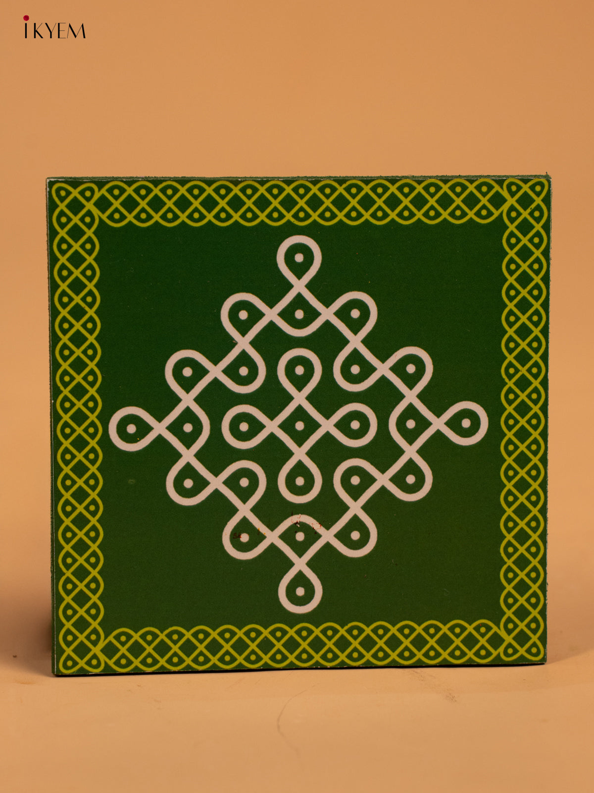 Wooden Square Kolam Manai (4x4) - Sikku Kolam - KA30119