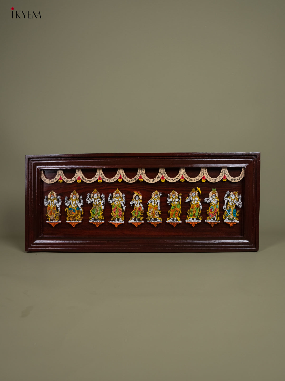 Mysore Rosewood Inlay 3D Panel - Dasavatharam - KA30129