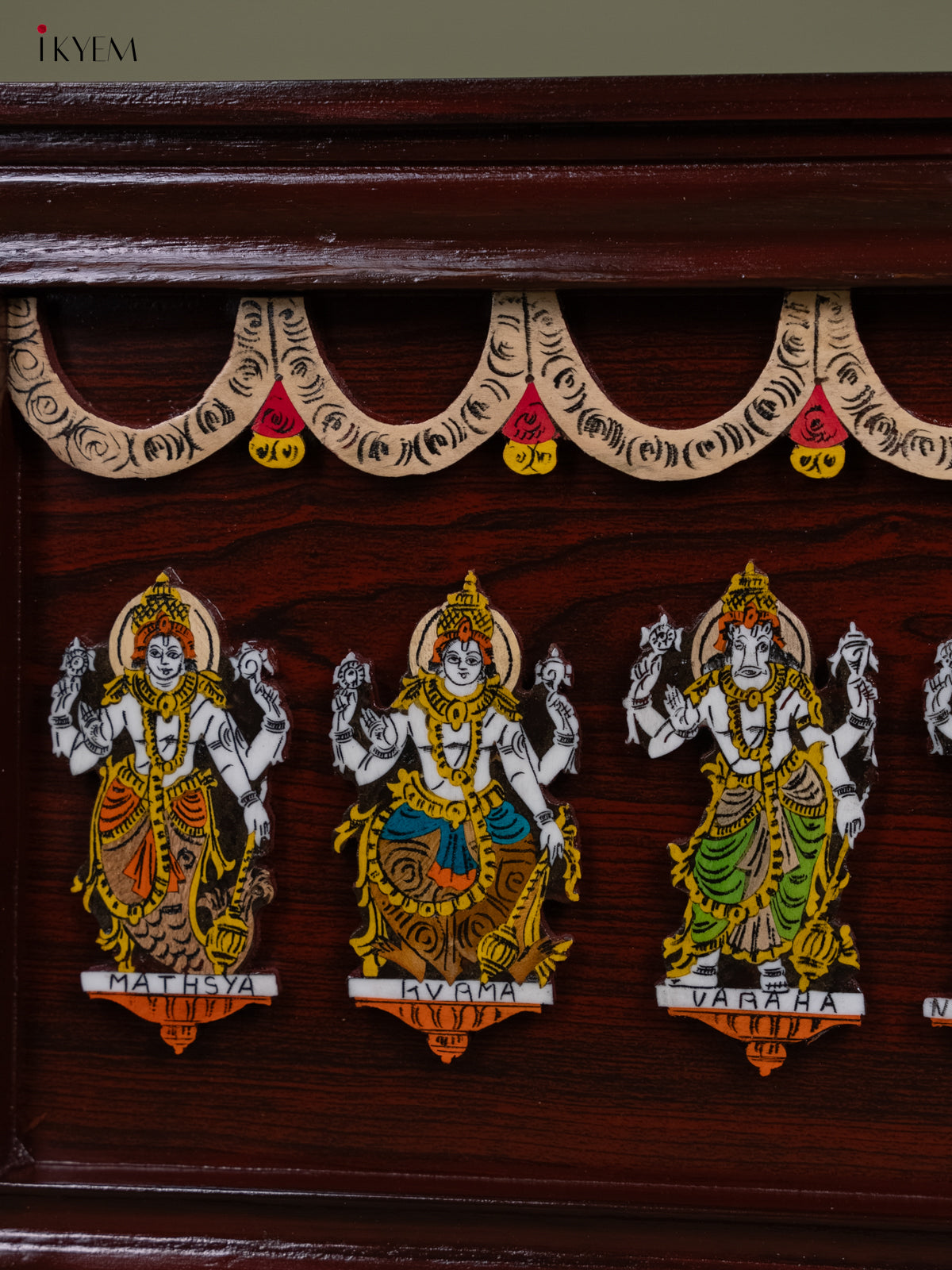 Mysore Rosewood Inlay 3D Panel - Dasavatharam - KA30129