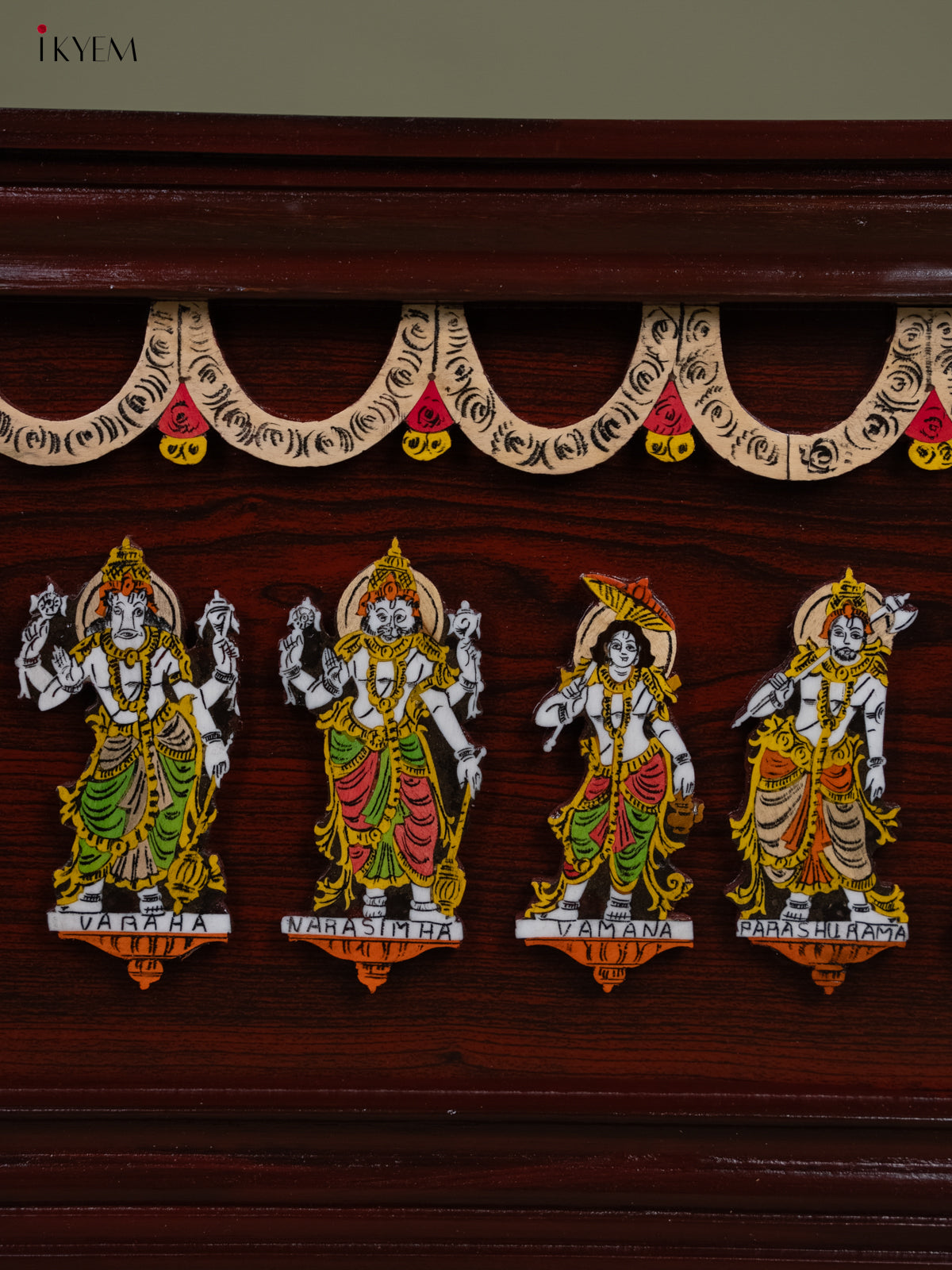 Mysore Rosewood Inlay 3D Panel - Dasavatharam - KA30129