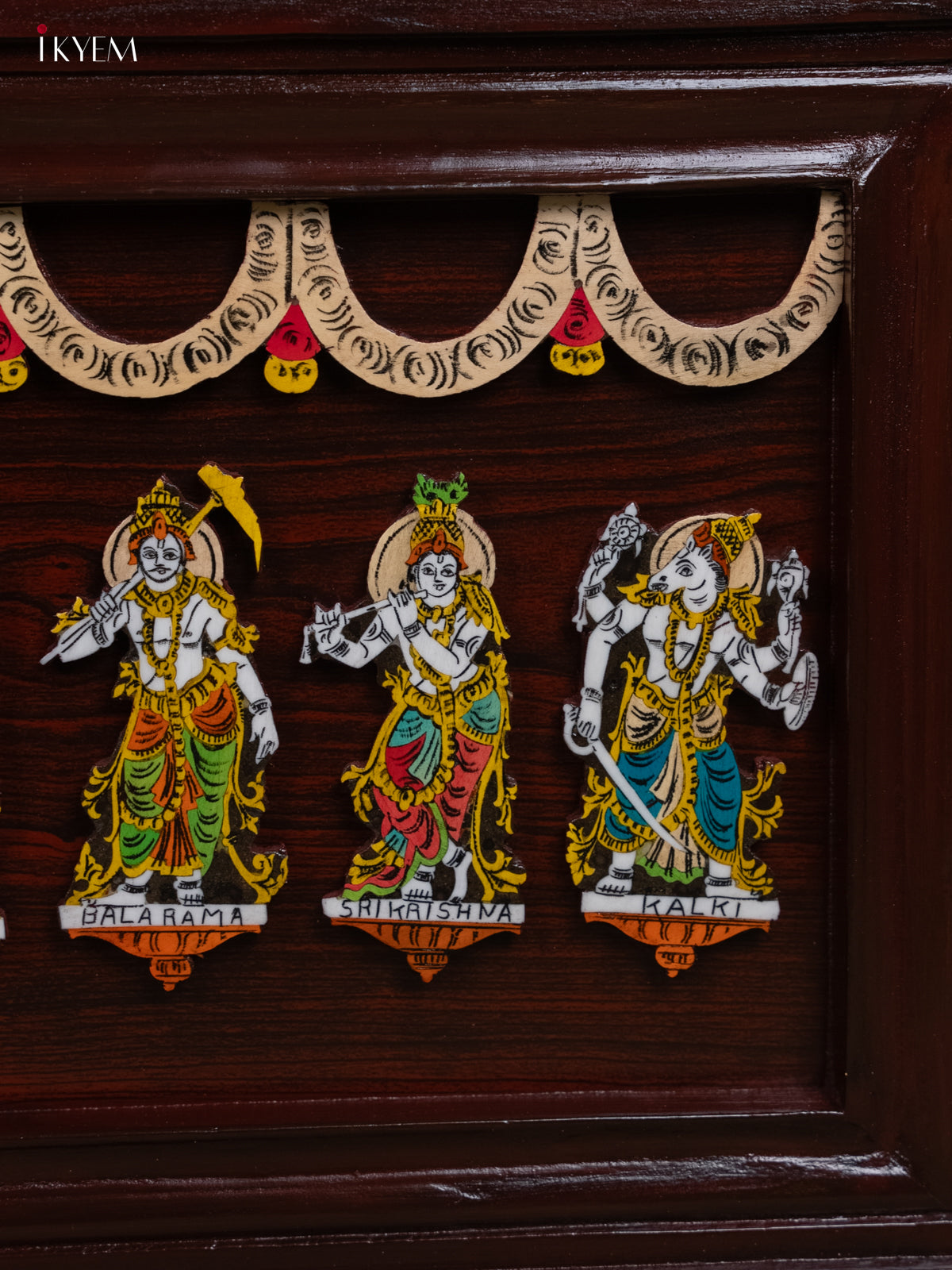 Mysore Rosewood Inlay 3D Panel - Dasavatharam - KA30129