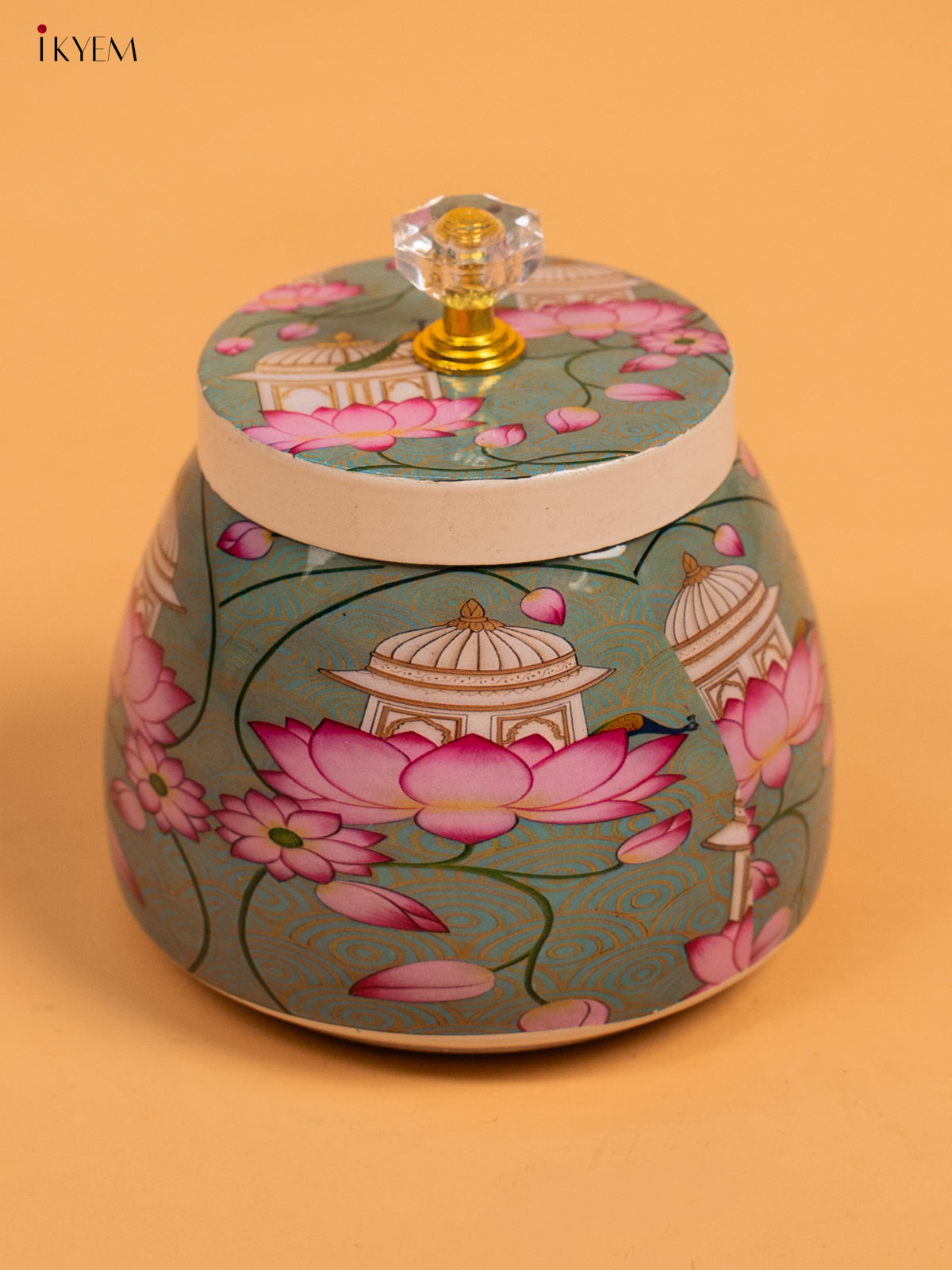 Metal Nut Jars - Lotus - KA30133