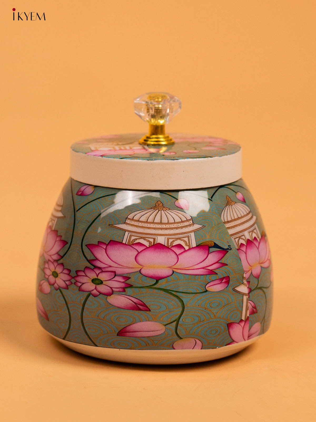 Metal Nut Jars - Lotus - KA30133